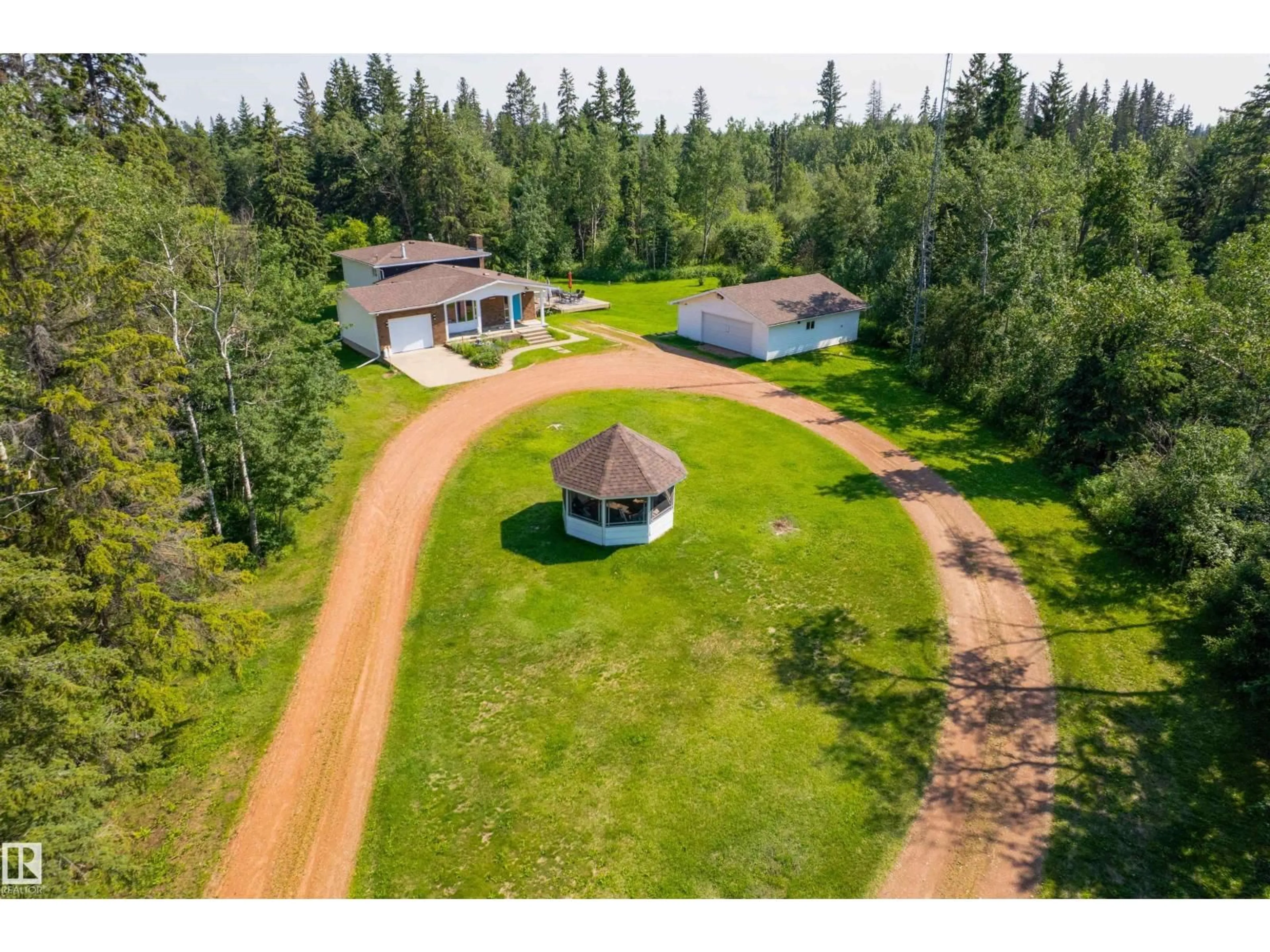 A pic from outside/outdoor area/front of a property/back of a property/a pic from drone, water/lake/river/ocean view for 57108 - 38 RGE ROAD 220 RGE ROAD, Rural Sturgeon County Alberta T0A2W0