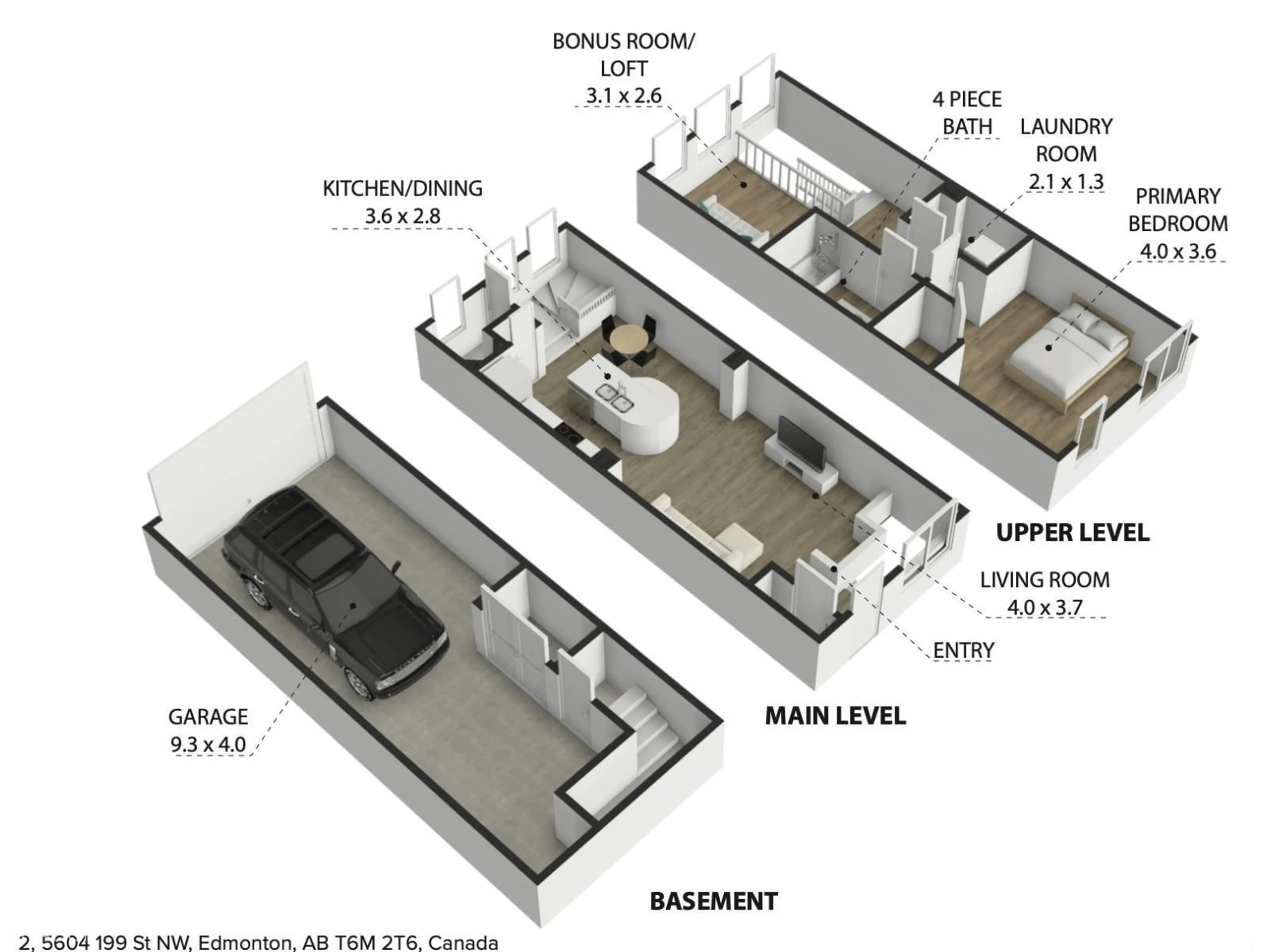 Floor plan for #2 - 5604 199 ST, Edmonton Alberta T6M2Z9