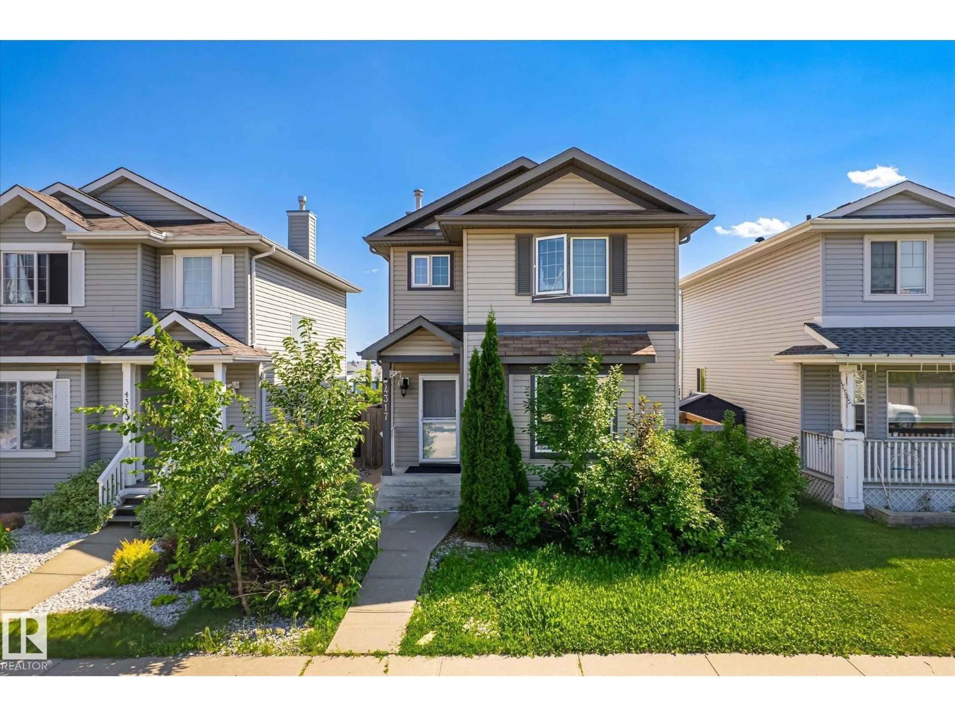 A pic from outside/outdoor area/front of a property/back of a property/a pic from drone, street for 4317 152 AV, Edmonton Alberta T5Y3C4