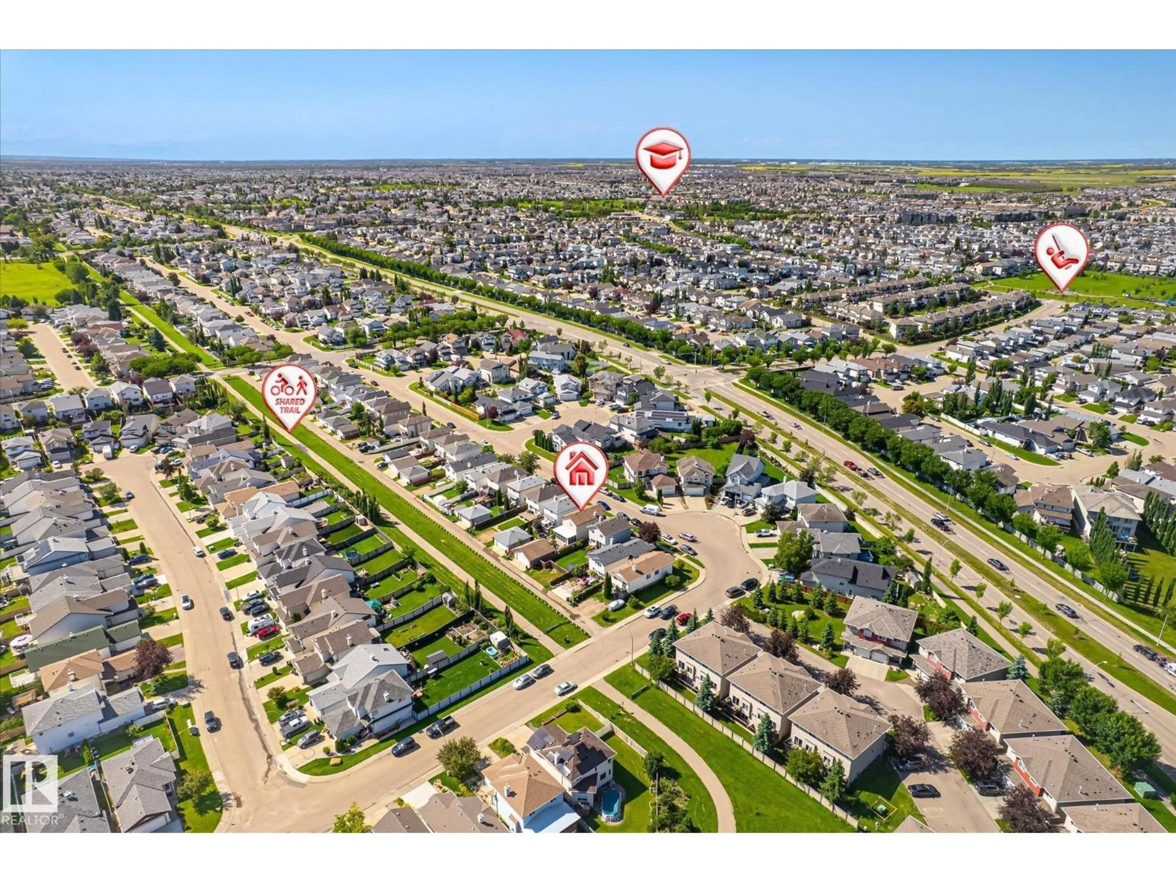 A pic from outside/outdoor area/front of a property/back of a property/a pic from drone, street for 4317 152 AV, Edmonton Alberta T5Y3C4