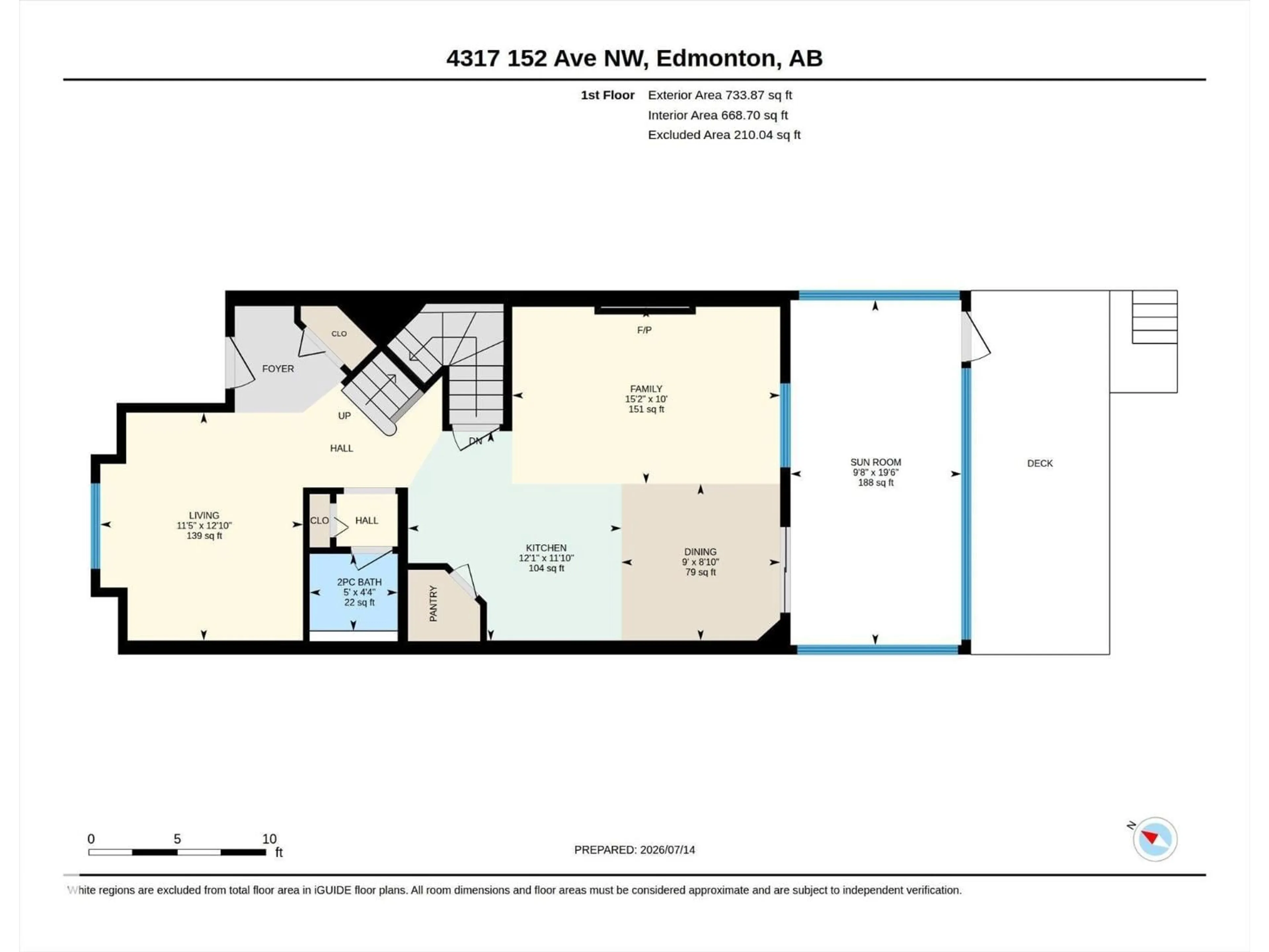 Floor plan for 4317 152 AV, Edmonton Alberta T5Y3C4