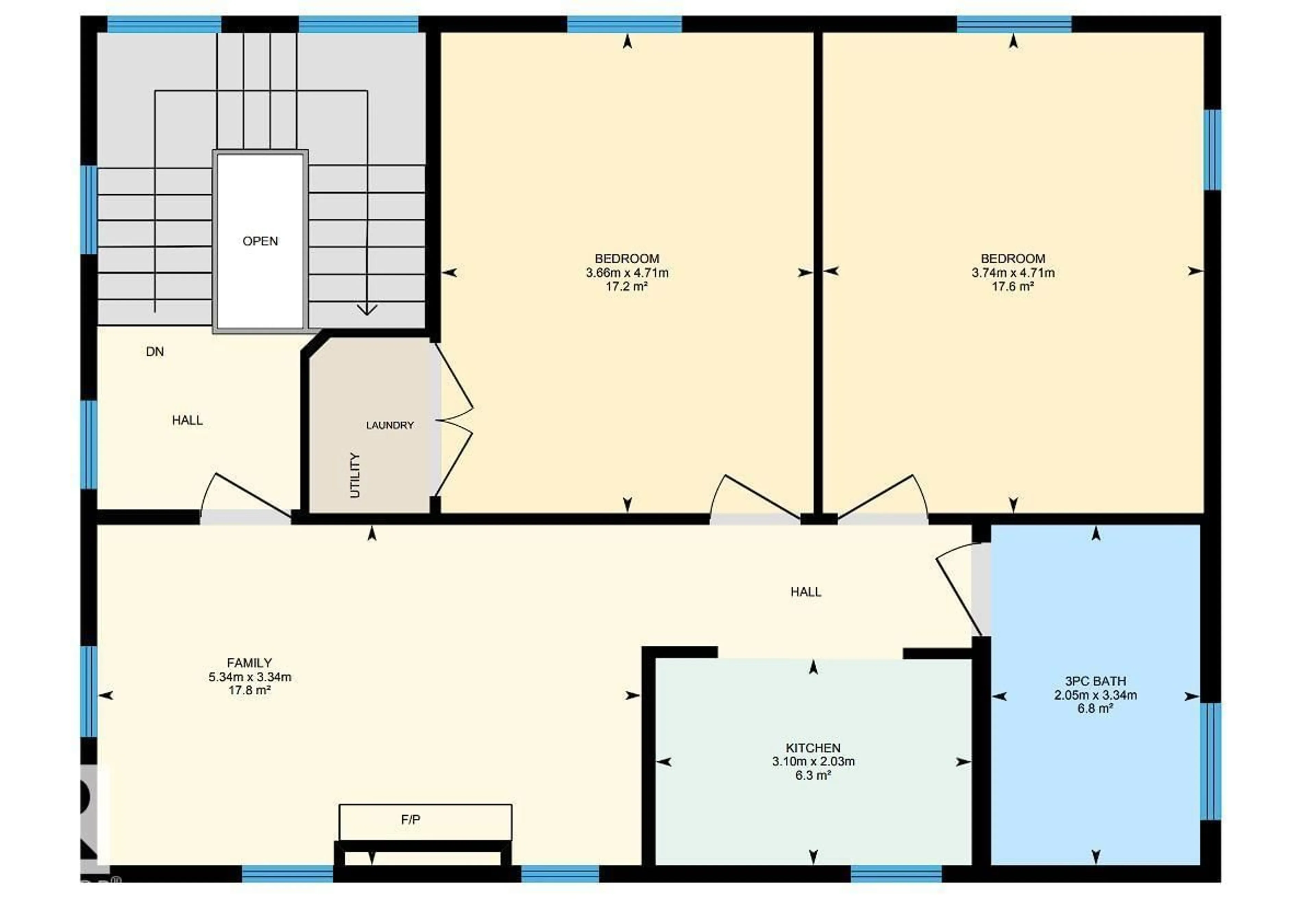 Floor plan for 11833 102 AV, Edmonton Alberta T5K0R6