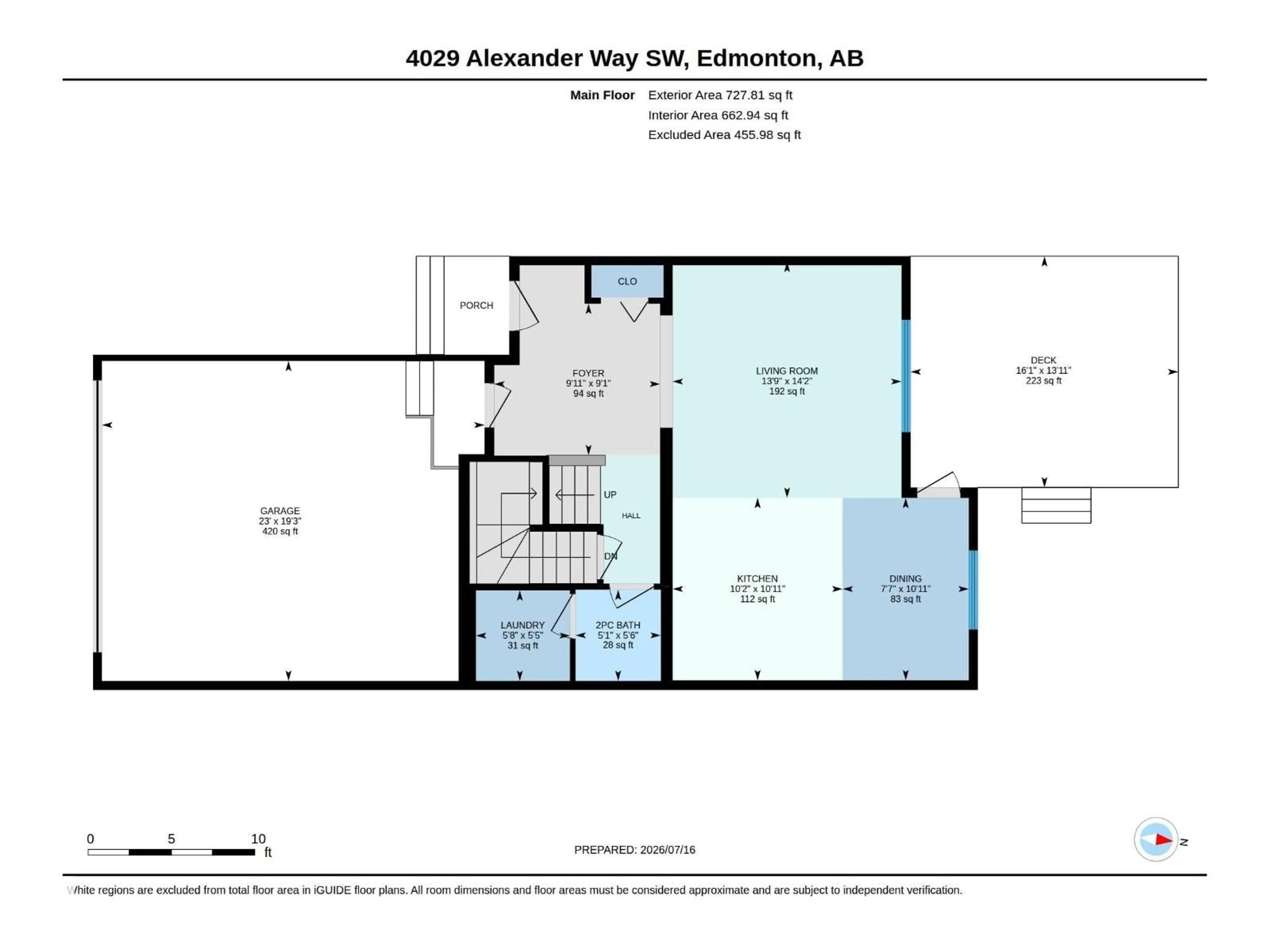 Floor plan for 4029 ALEXANDER WY, Edmonton Alberta T6W2C5