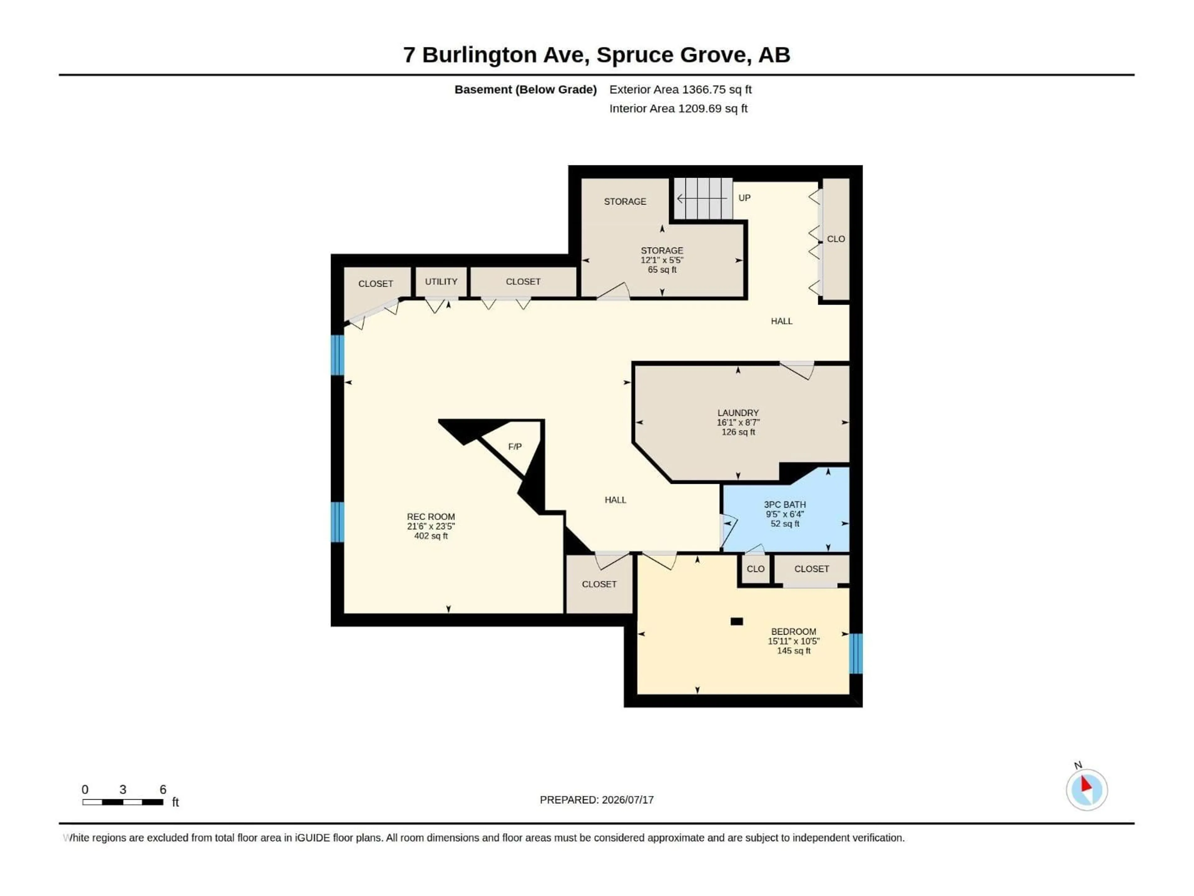Floor plan for 7 BURLINGTON AV, Spruce Grove Alberta T7X1C9