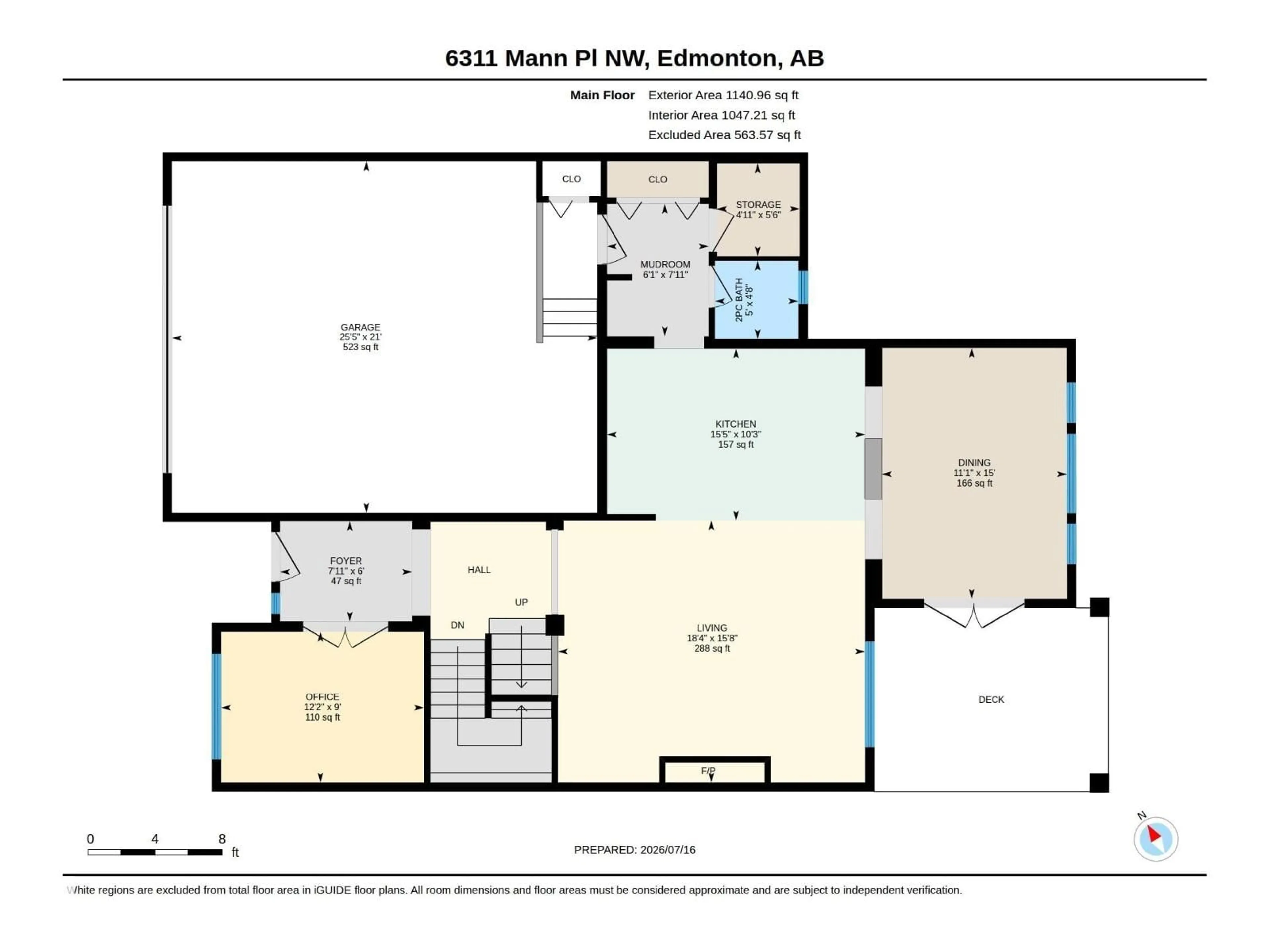 Floor plan for 6311 MANN PL, Edmonton Alberta T6R0J2
