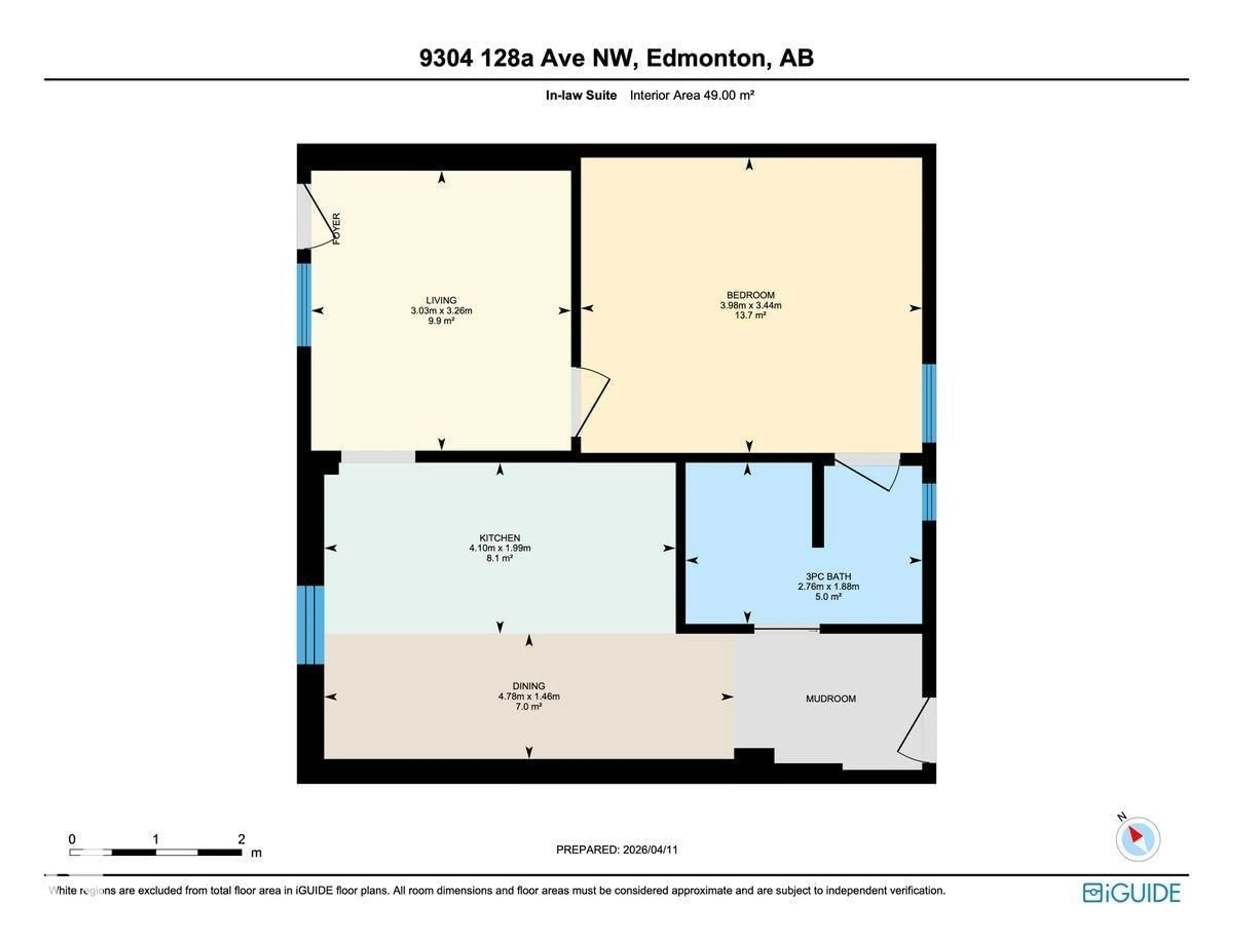 Floor plan for 9304 128A AV, Edmonton Alberta T5E0J9