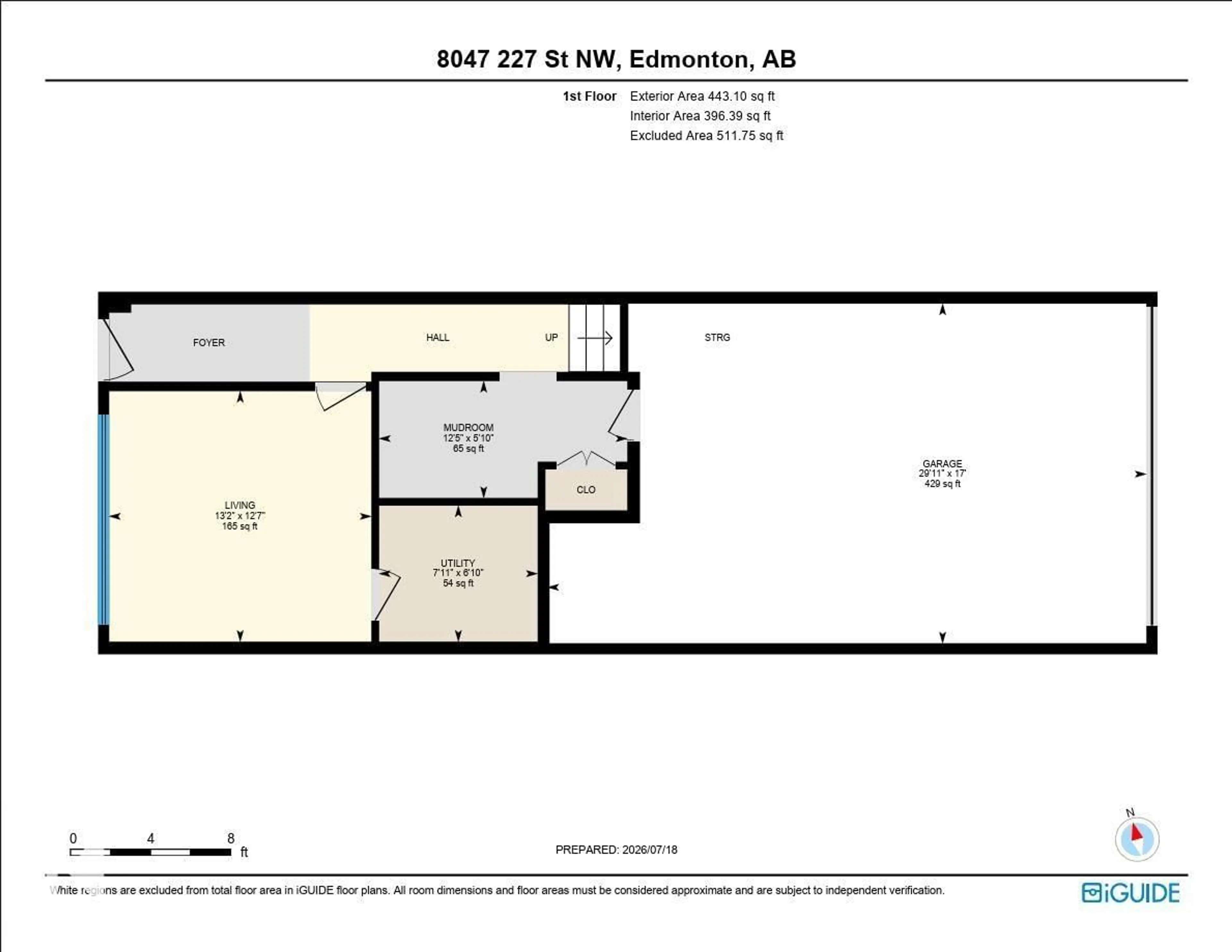 Floor plan for NW - 8047 227 ST, Edmonton Alberta T5T7S8