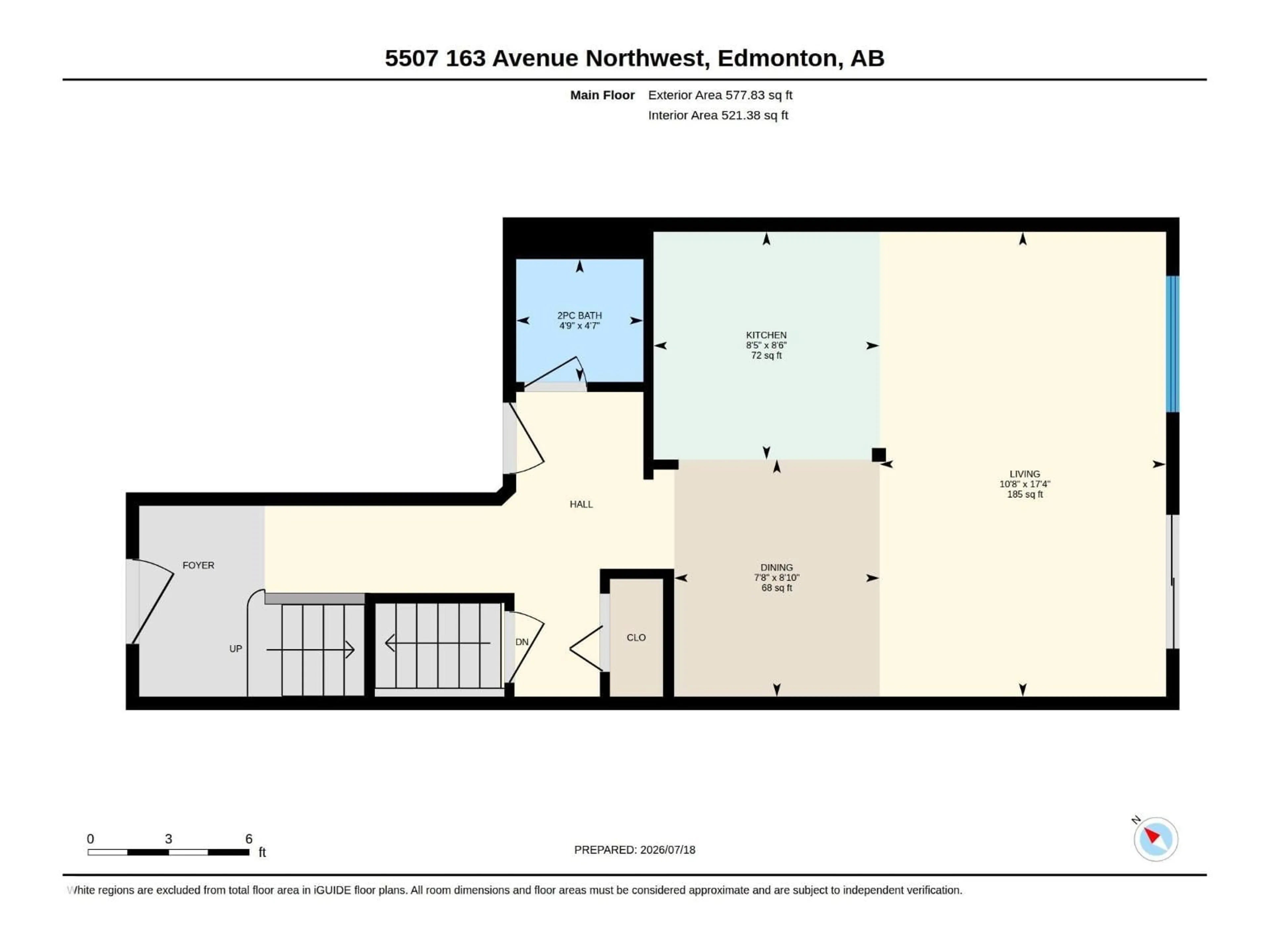 Floor plan for 5507 163 AV, Edmonton Alberta T5Y3L2