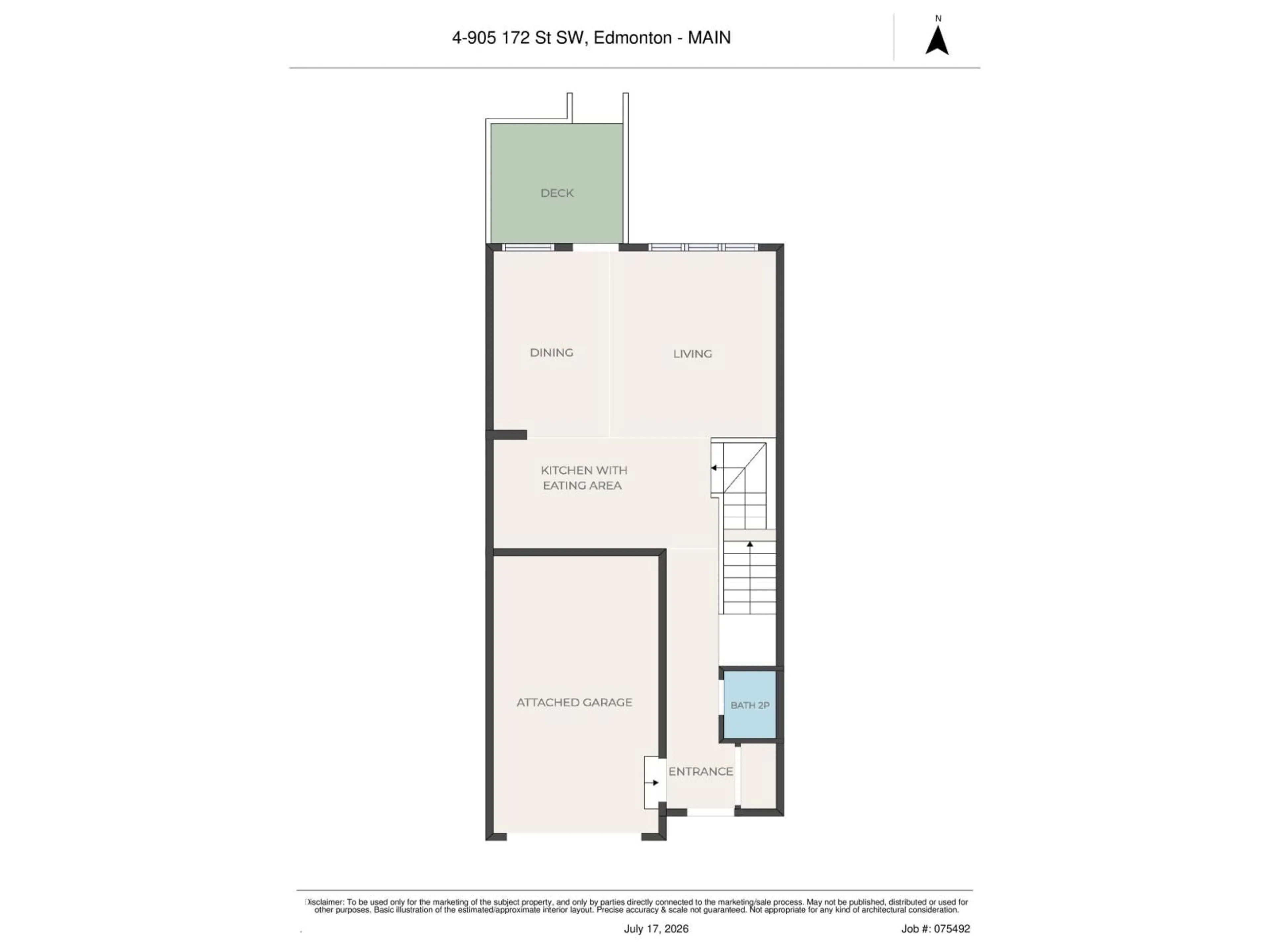 Floor plan for #4 - 905 172 ST, Edmonton Alberta T6W5L8