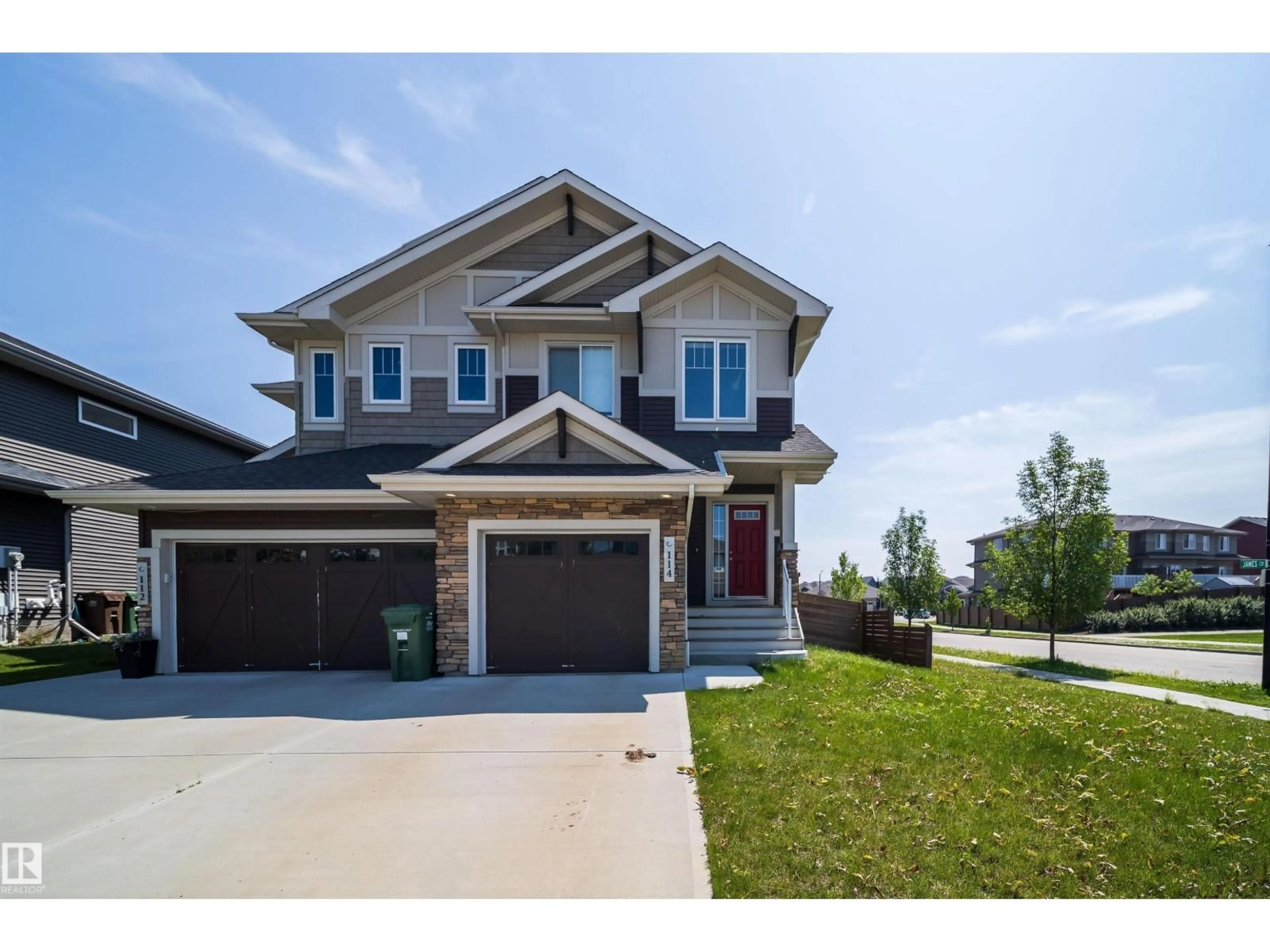 Home with brick exterior material, street for 114 JAMES CR, St. Albert Alberta T8N7S6