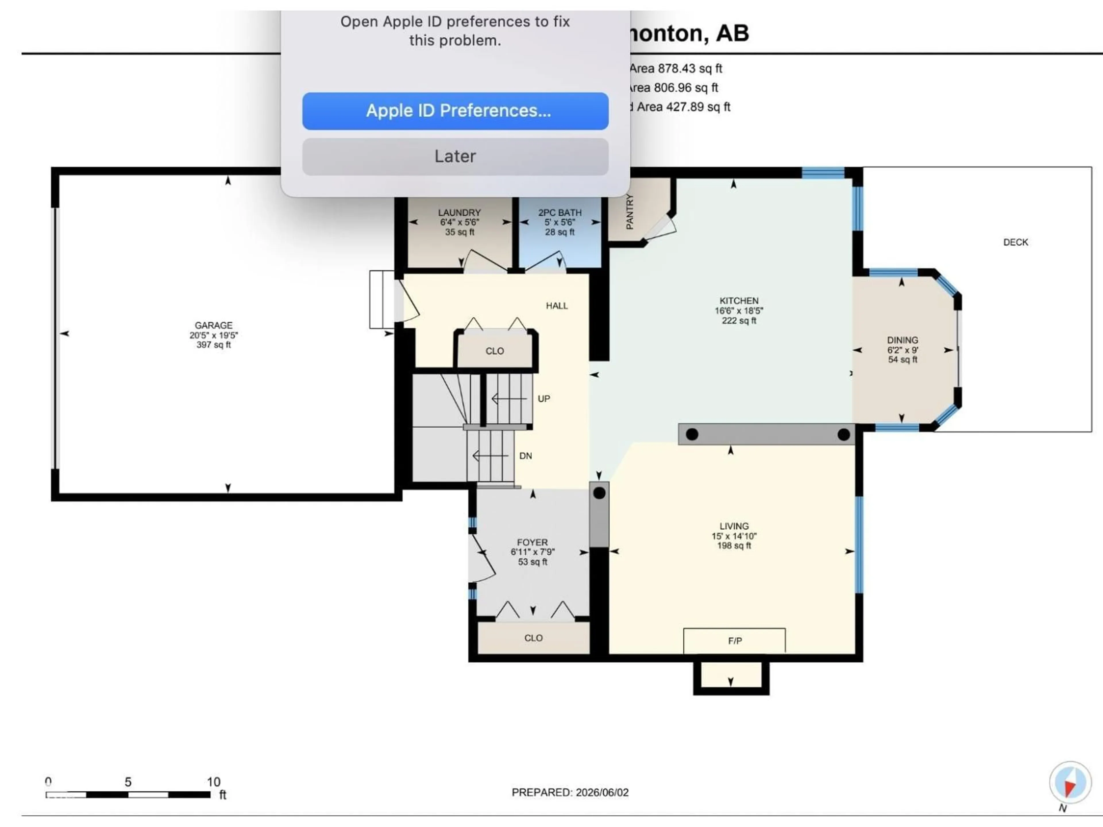 Floor plan for 14916 136 ST NW, Edmonton Alberta T6V1M3