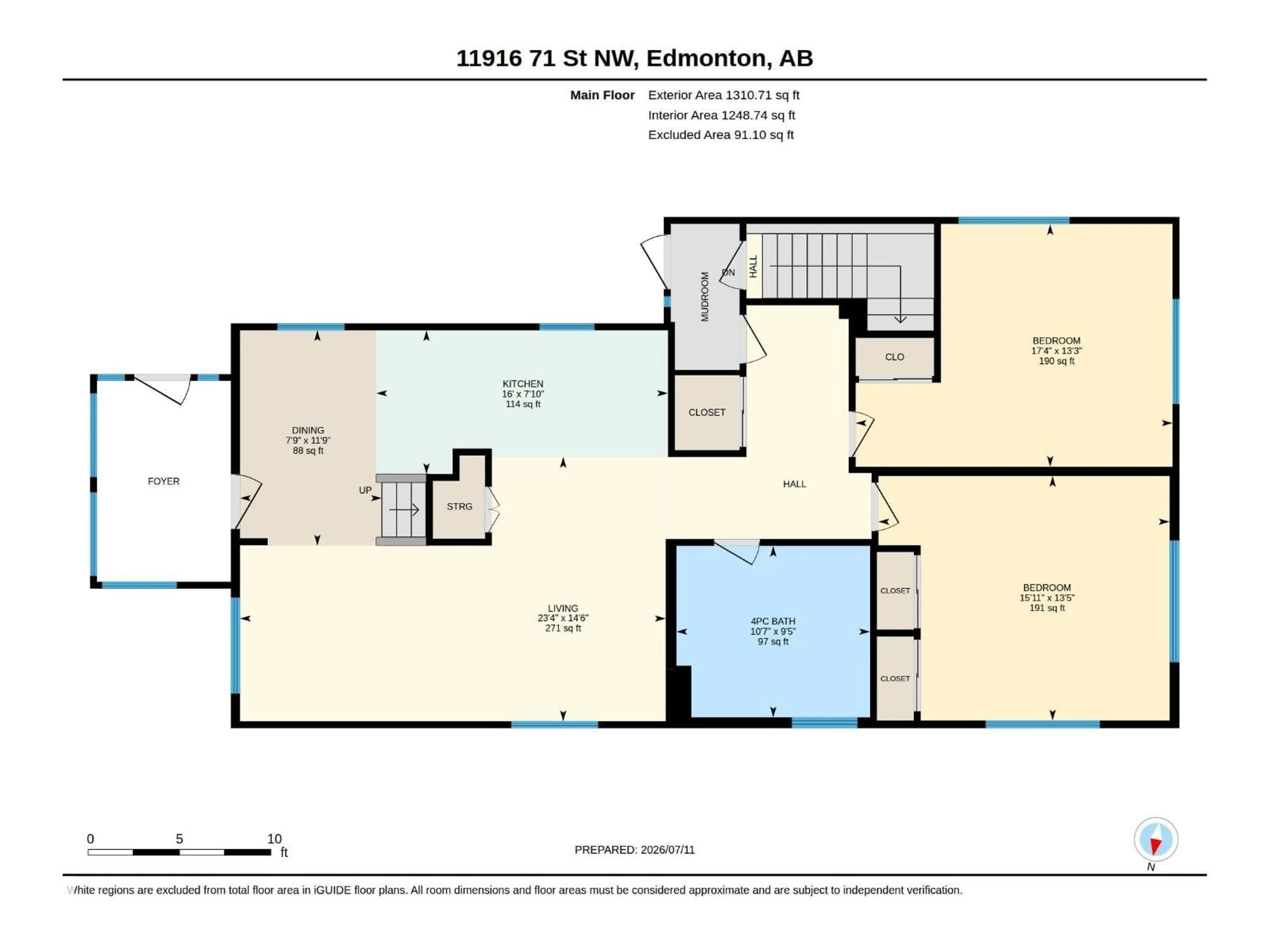 Floor plan for NW - 11916 71 ST, Edmonton Alberta T5B1W7
