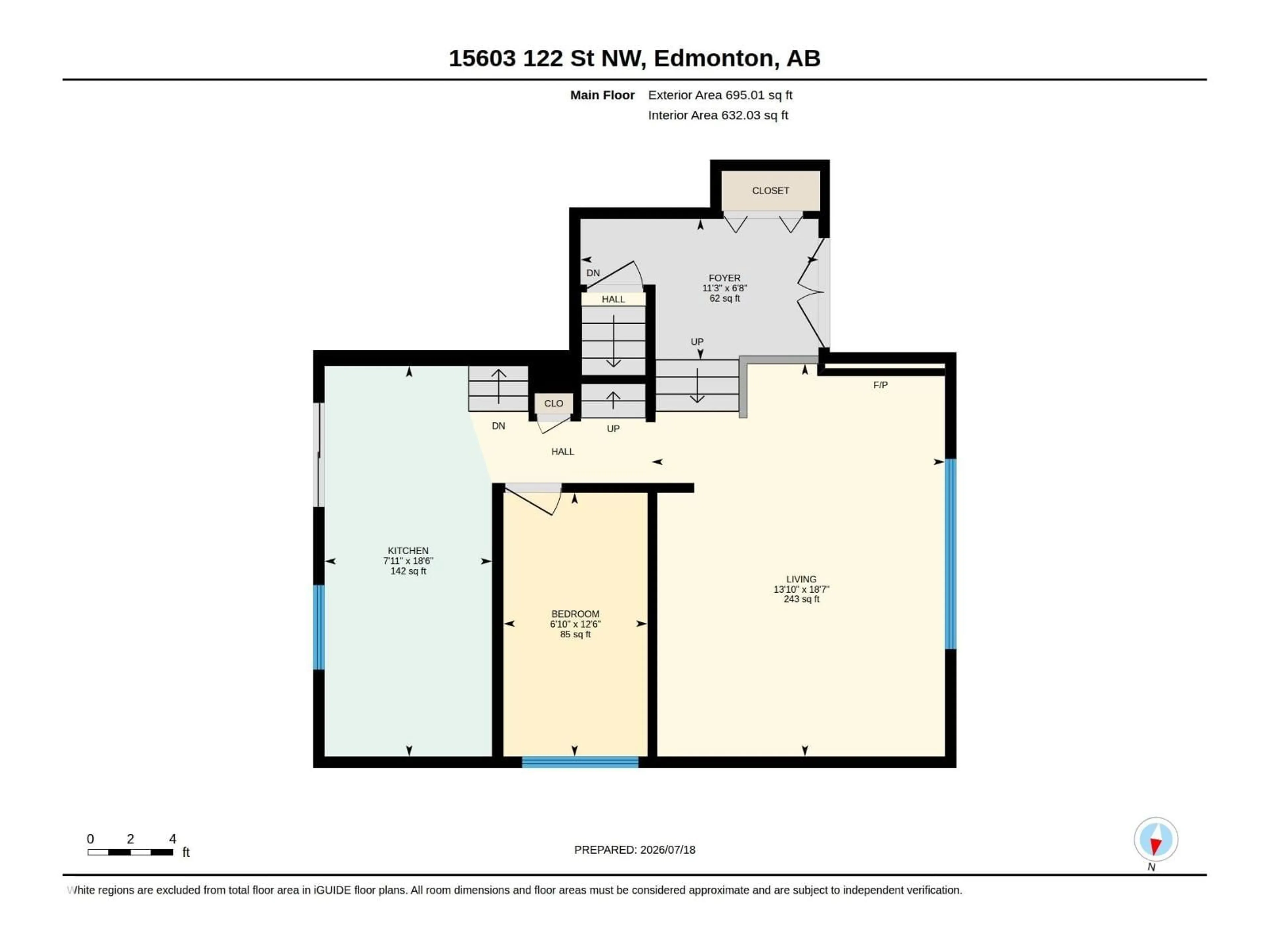 Floor plan for NW - 15603 122 ST, Edmonton Alberta T5X2V7