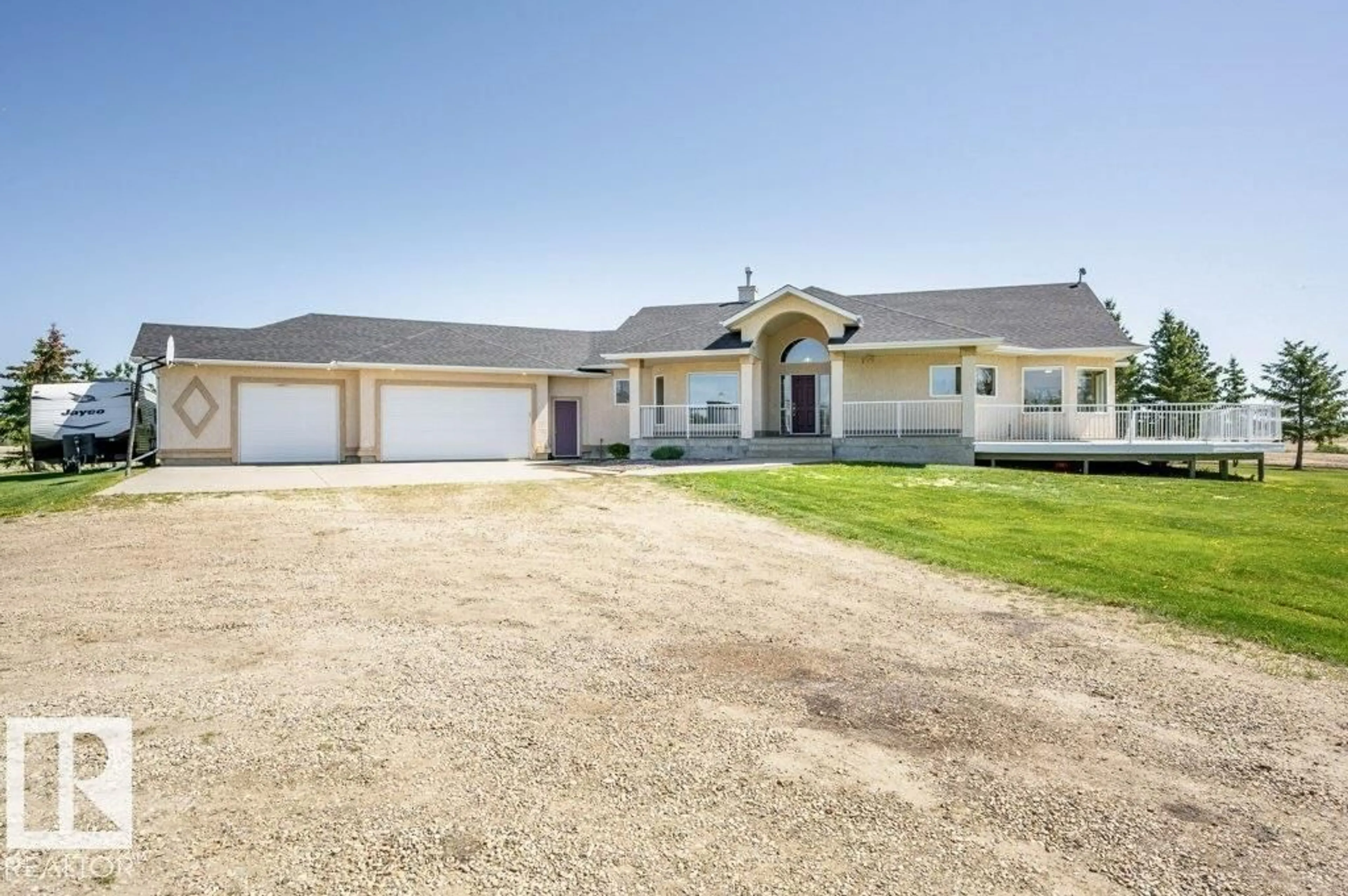 A pic from outside/outdoor area/front of a property/back of a property/a pic from drone, street for 51111 RR 233, Rural Strathcona County Alberta T8B1K6