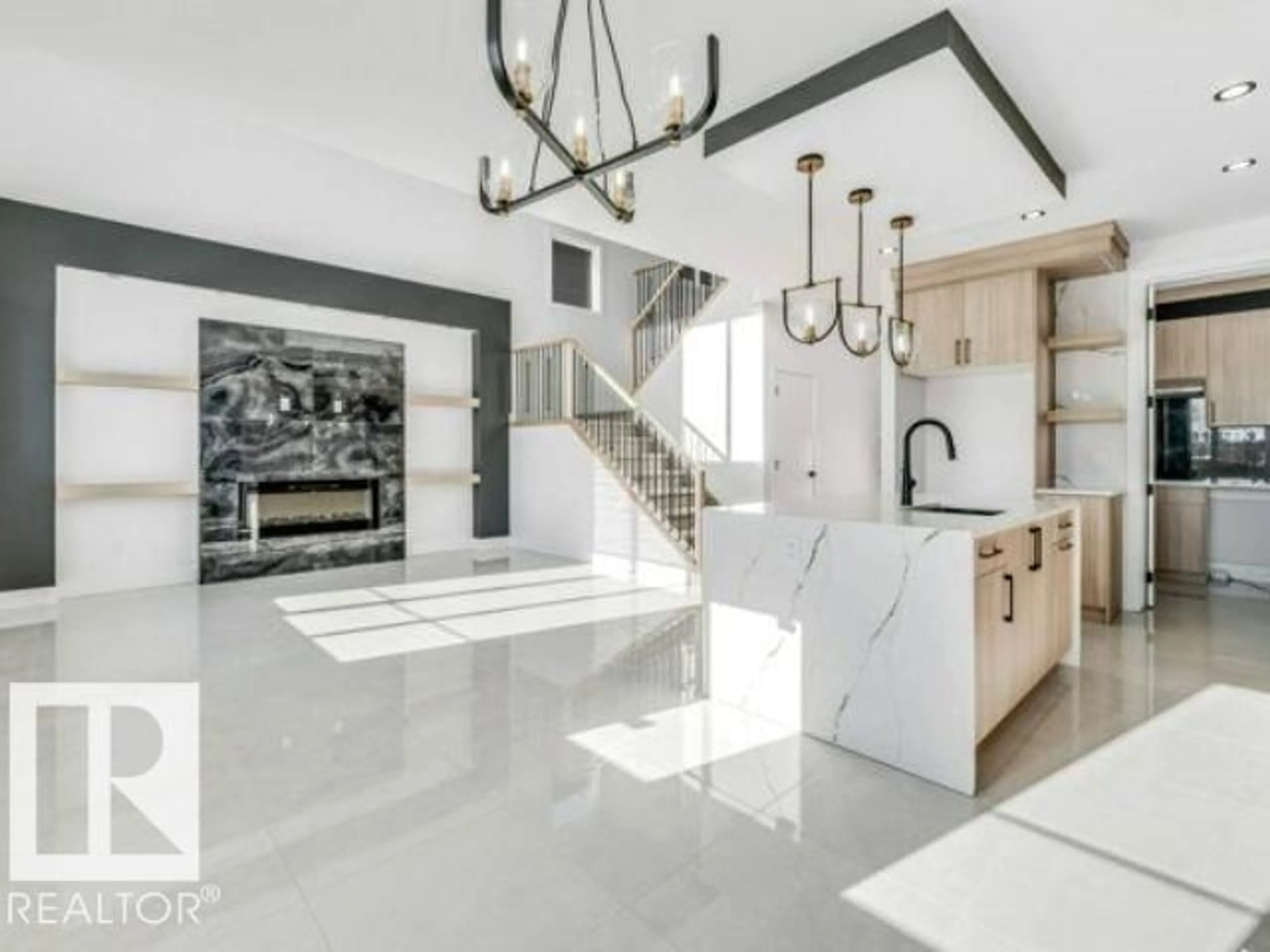 Open concept kitchen, ceramic/tile floor for 6706 176A AV, Edmonton Alberta T5Z0Y2