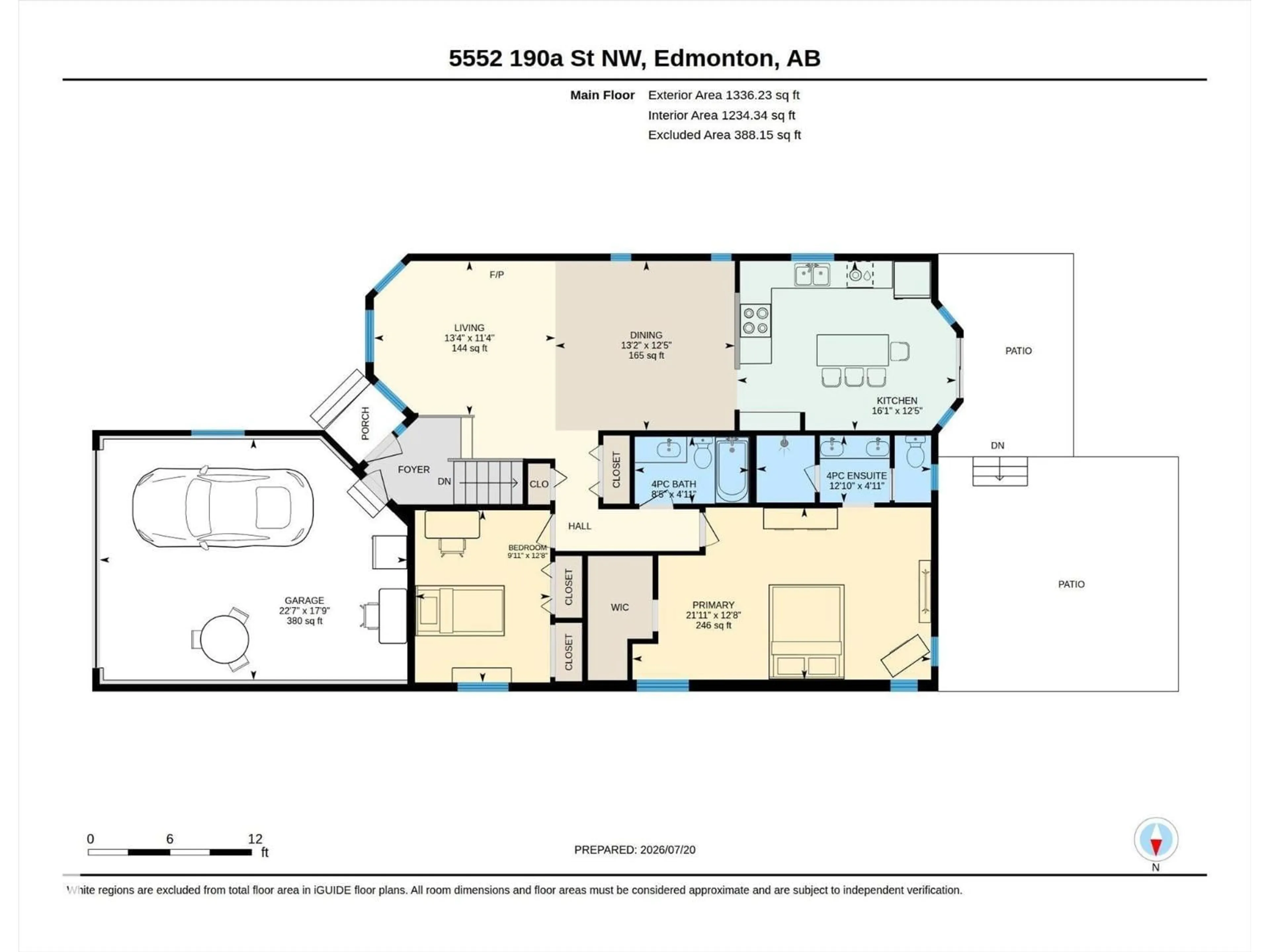 Floor plan for NW - 5552 190A ST, Edmonton Alberta T6M2L3