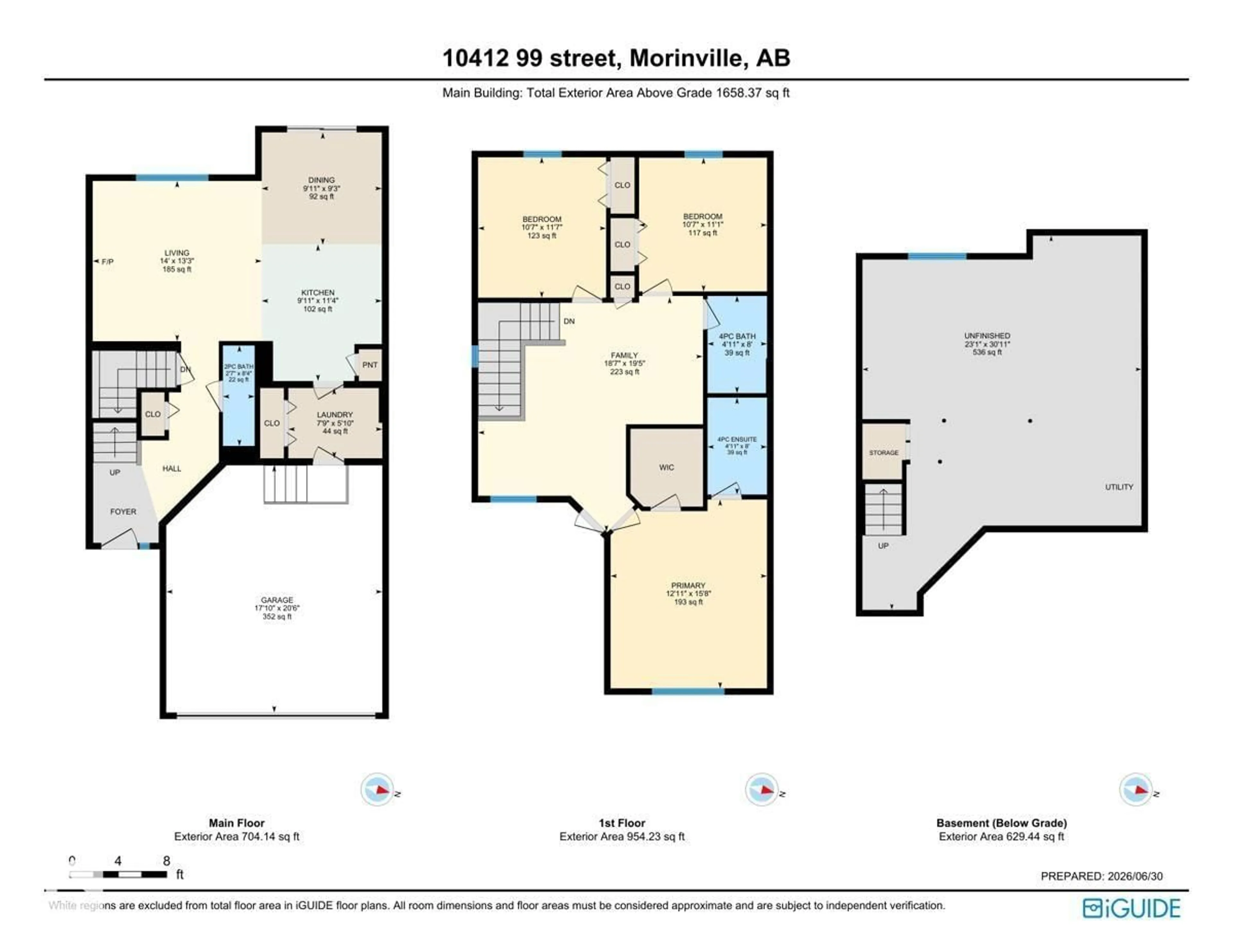 Floor plan for 10412 99 ST, Morinville Alberta T8R0C3