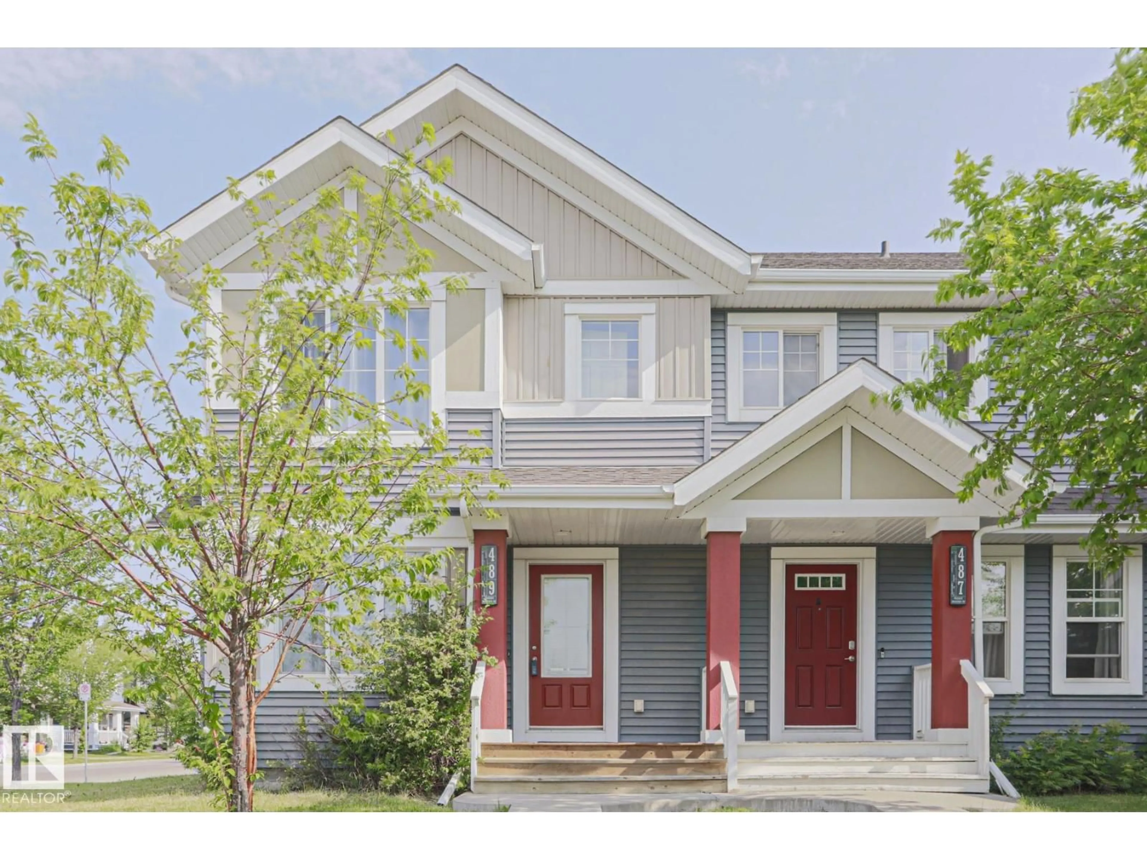 Home with vinyl exterior material, street for 489 ORCHARDS BV, Edmonton Alberta T6X2B7