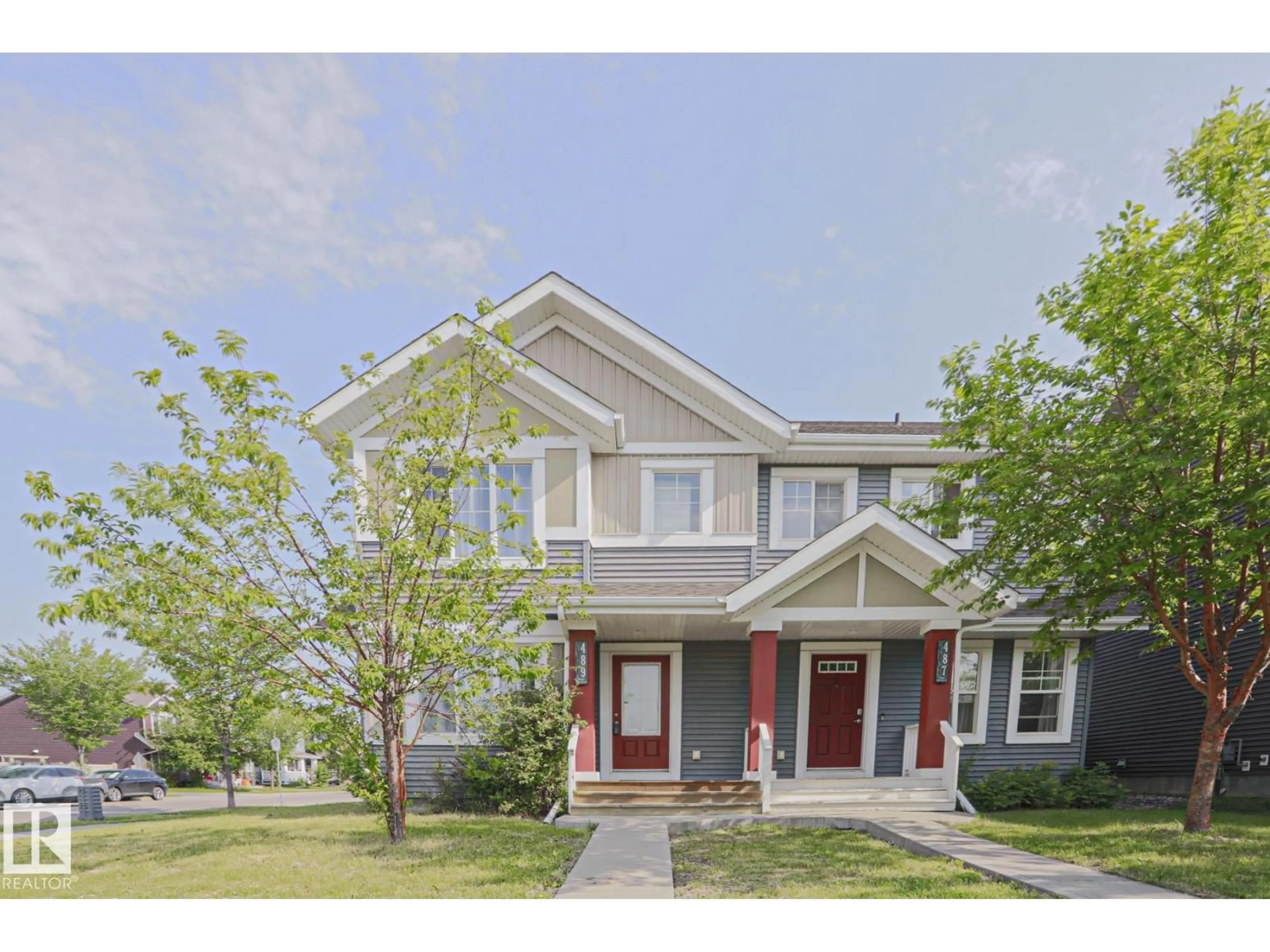 Home with vinyl exterior material, street for 489 ORCHARDS BV, Edmonton Alberta T6X2B7