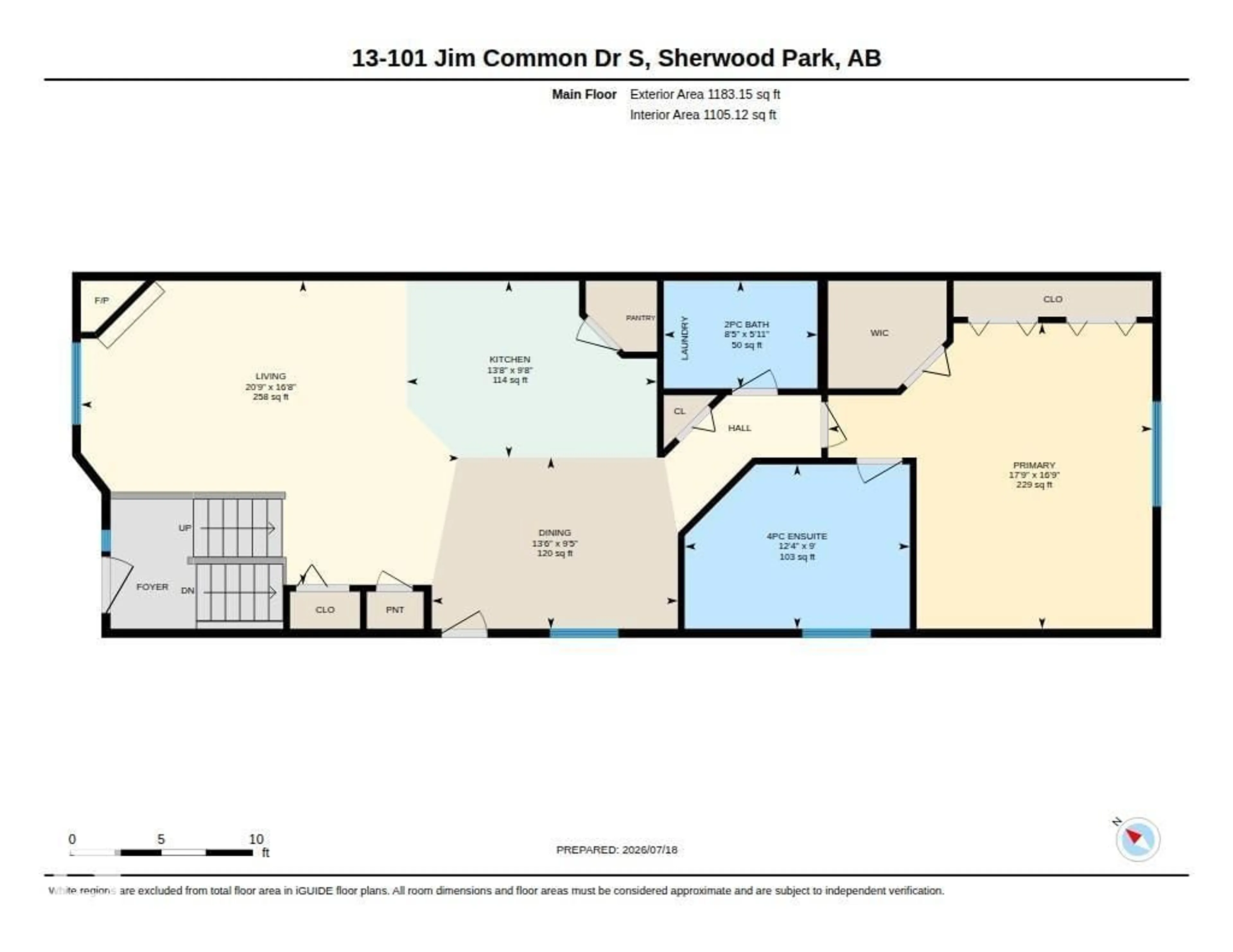 Floor plan for 13 101 JIM COMMON DR, Sherwood Park Alberta T8H2M1