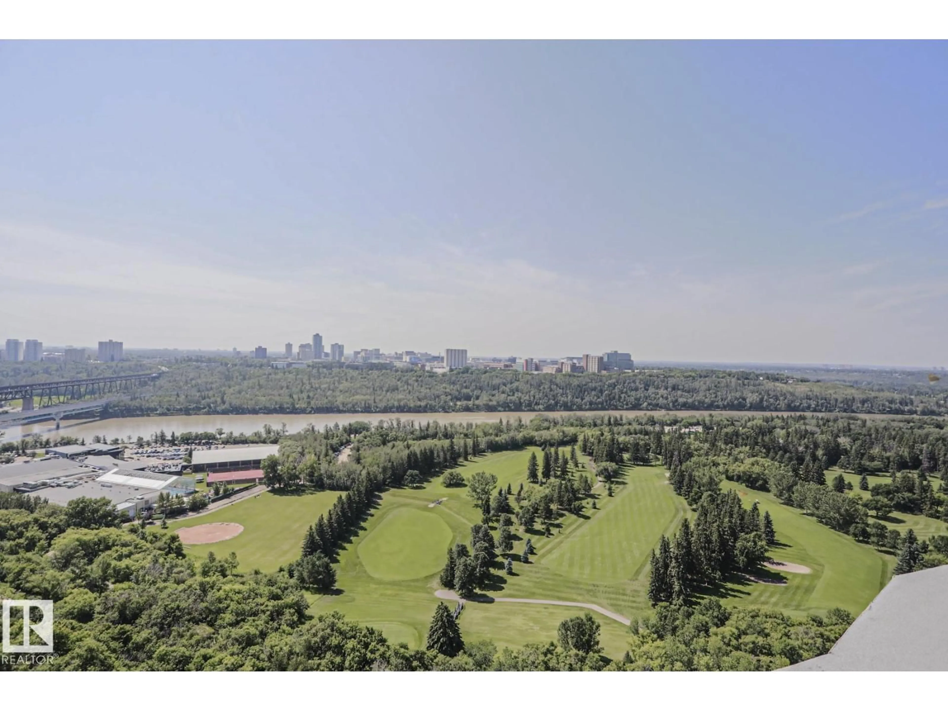 A pic from outside/outdoor area/front of a property/back of a property/a pic from drone, forest/trees view for #1104 - 9835 113 ST, Edmonton Alberta T5K1N4