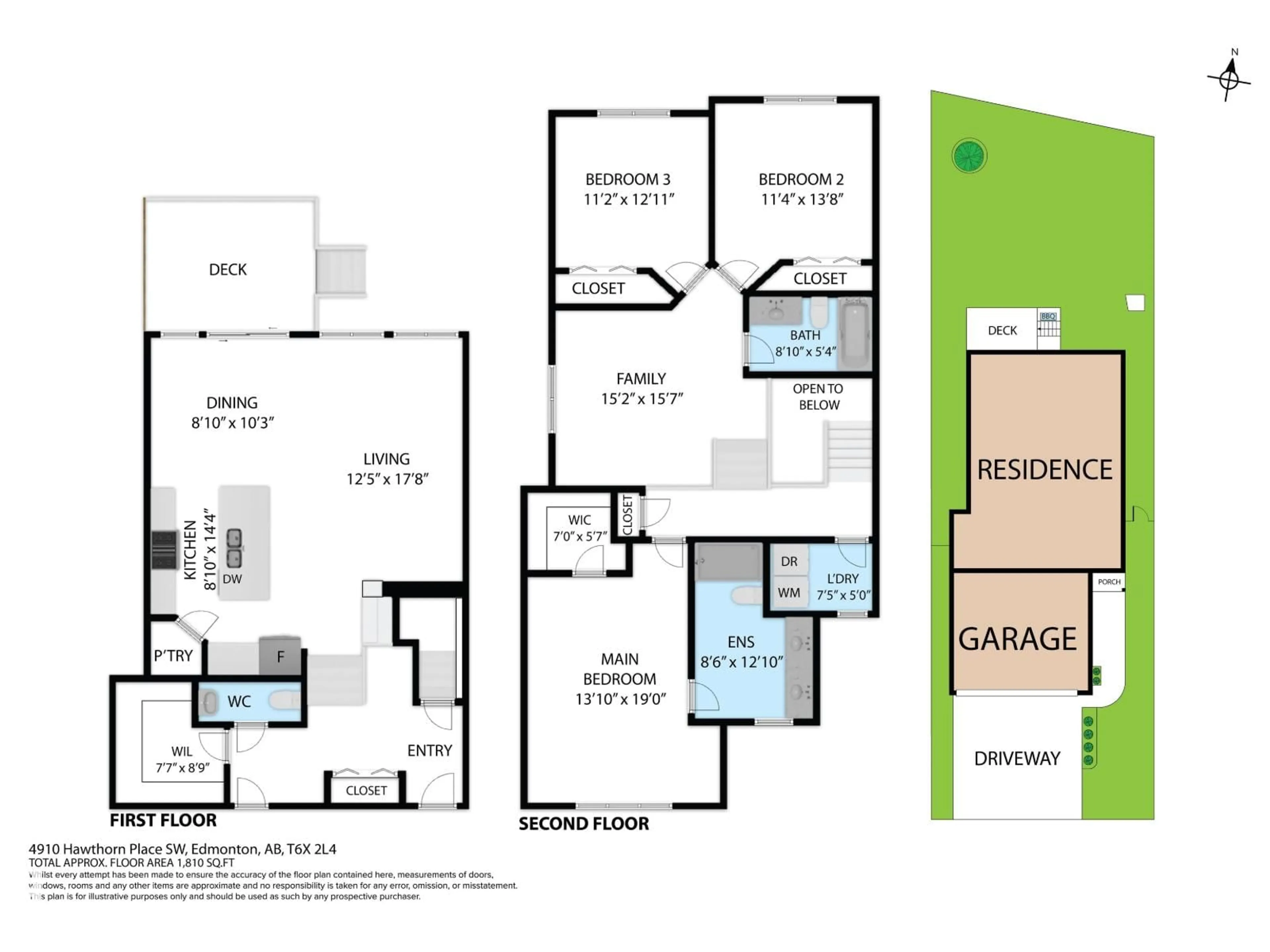 Floor plan for 4910 HAWTHORN PL, Edmonton Alberta T6X2B8