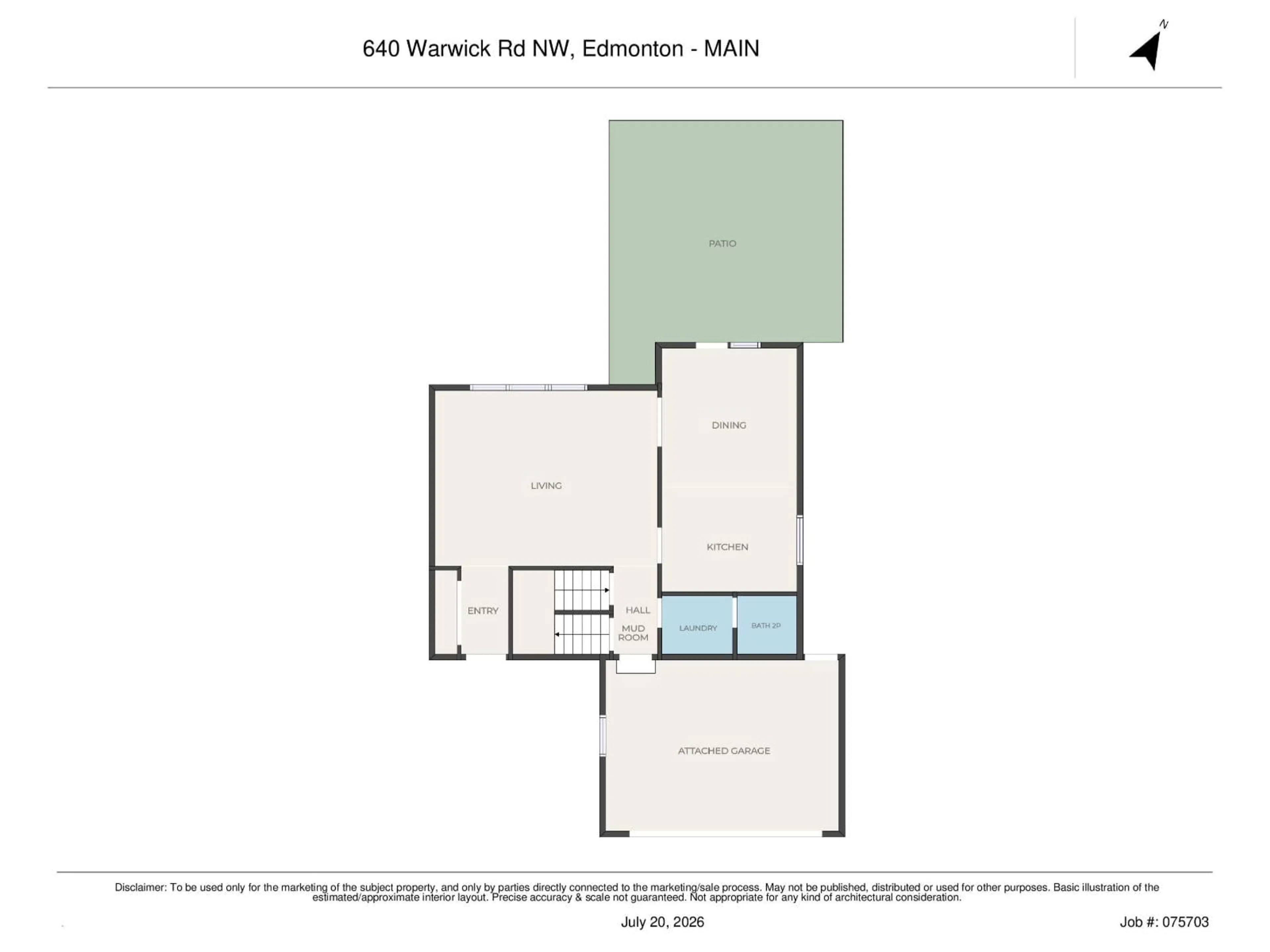 Floor plan for 640 WARWICK RD, Edmonton Alberta T5X4R3