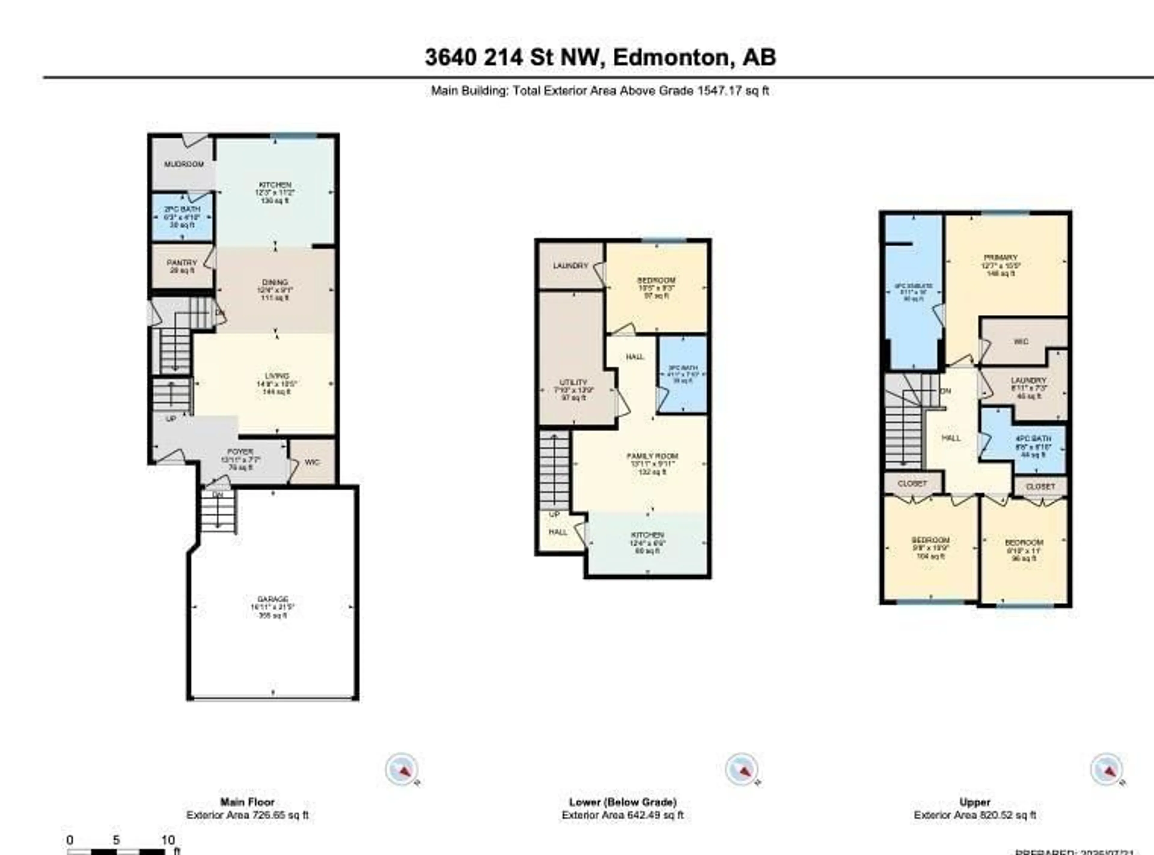 Floor plan for NW - 3640 214 ST, Edmonton Alberta T6M1S3