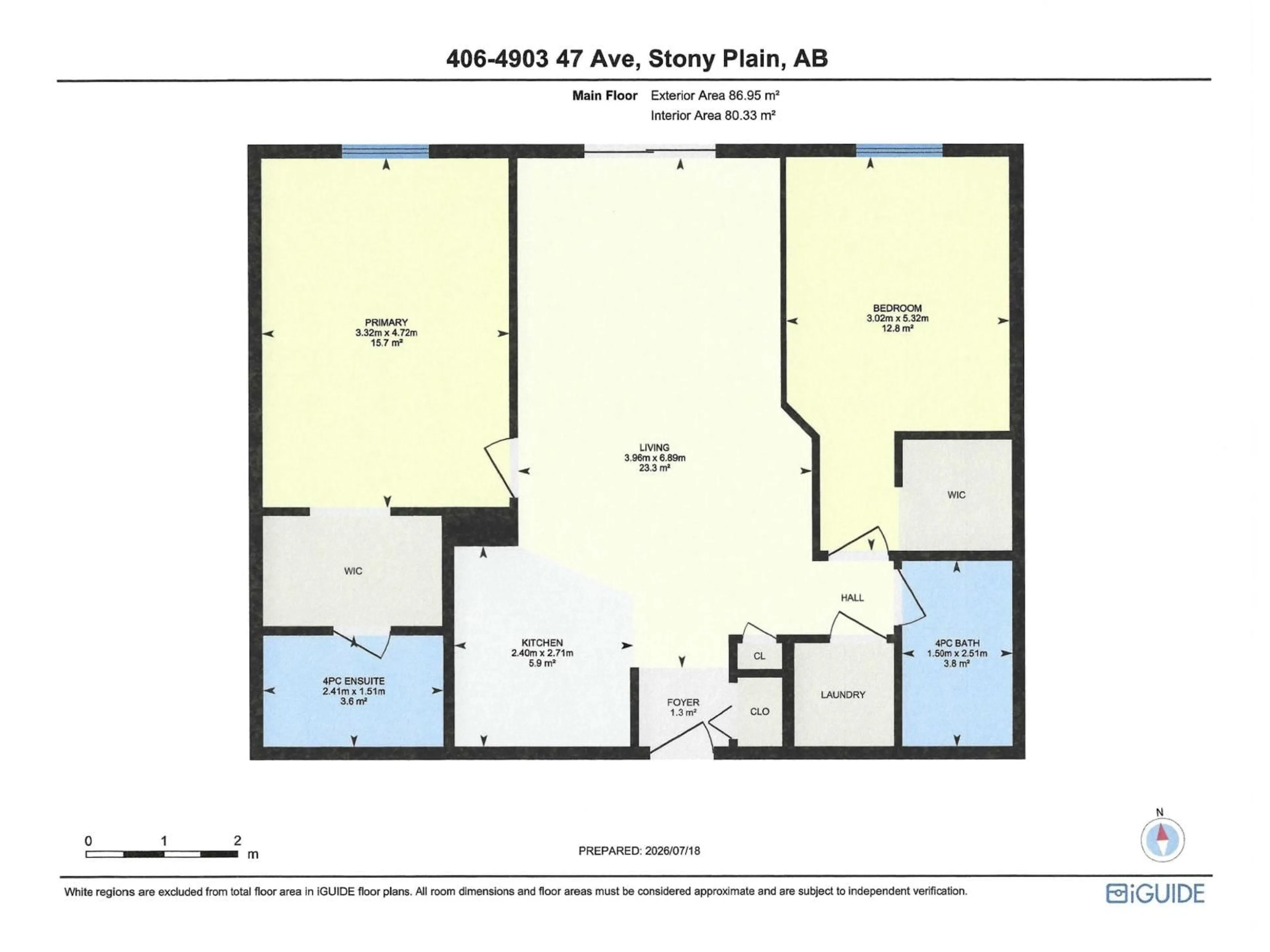 Floor plan for 406 - 4903 47 AV, Stony Plain Alberta T7Z0C6