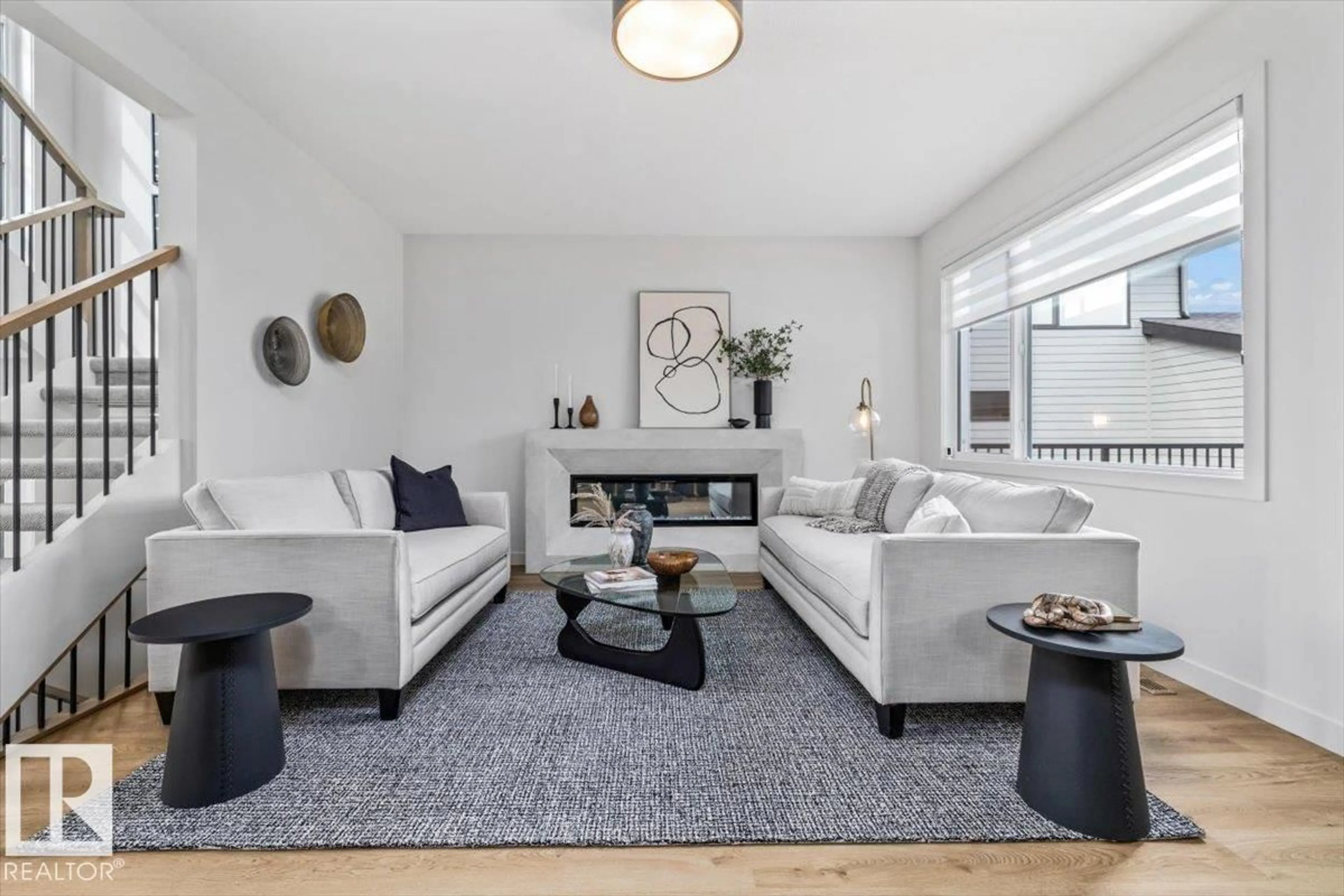 Living room with furniture, unknown for SW - 4543 KNIGHT WD, Edmonton Alberta T6W4B7