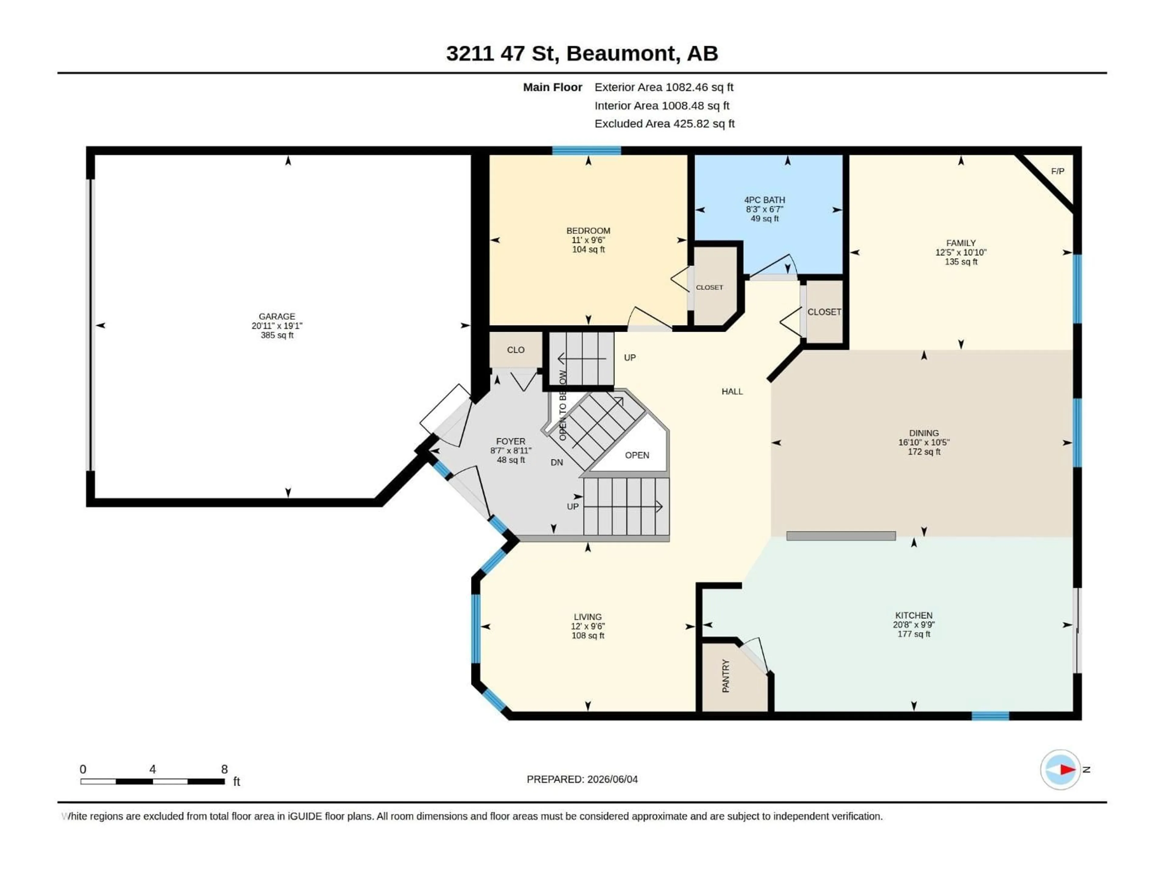 Floor plan for 3211 47 ST, Beaumont Alberta T4X0B7