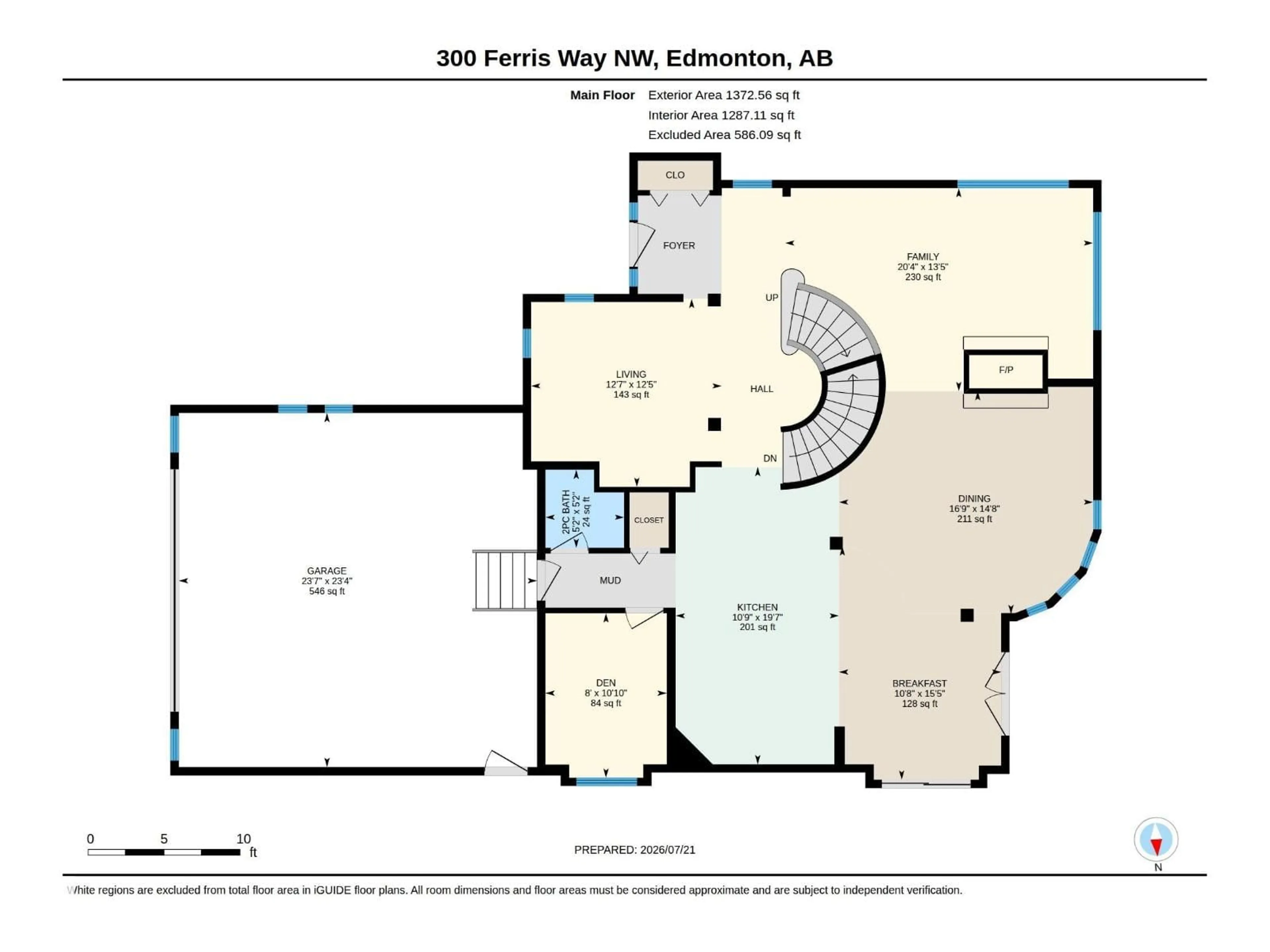 Floor plan for 300 FERRIS WY, Edmonton Alberta T6R2C8