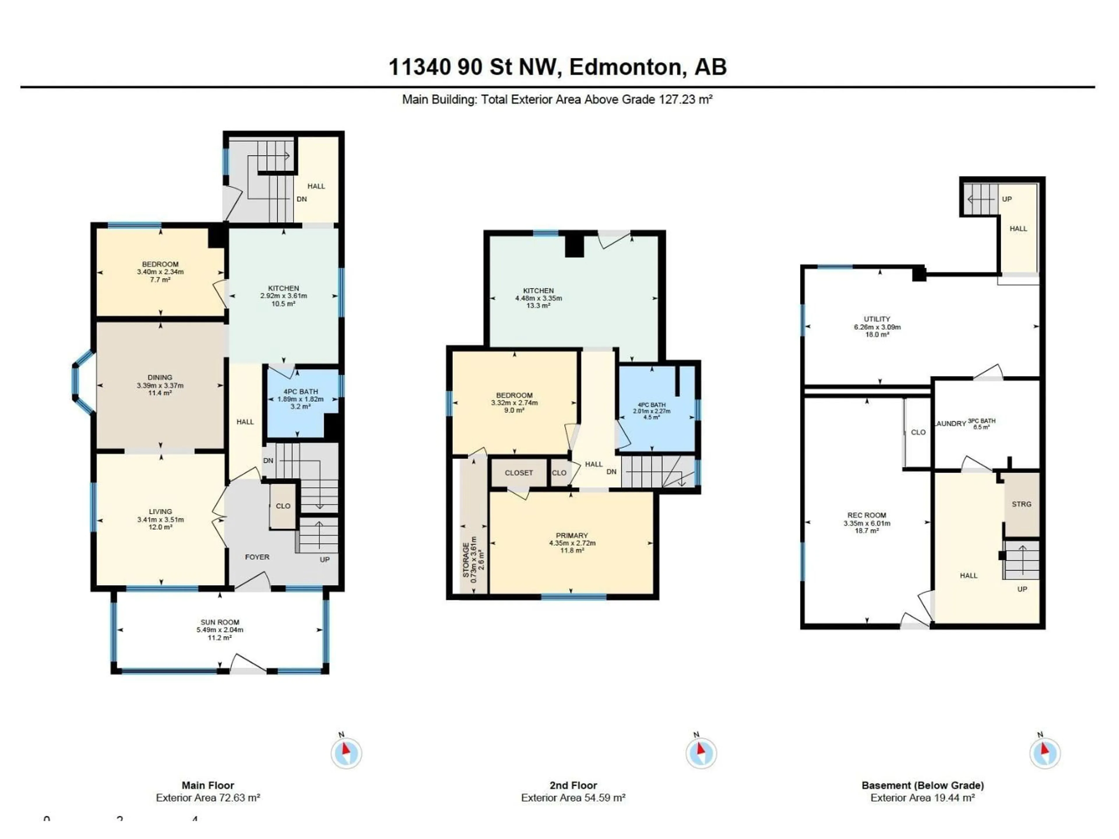 Floor plan for 11340 90 ST, Edmonton Alberta T5B3X5