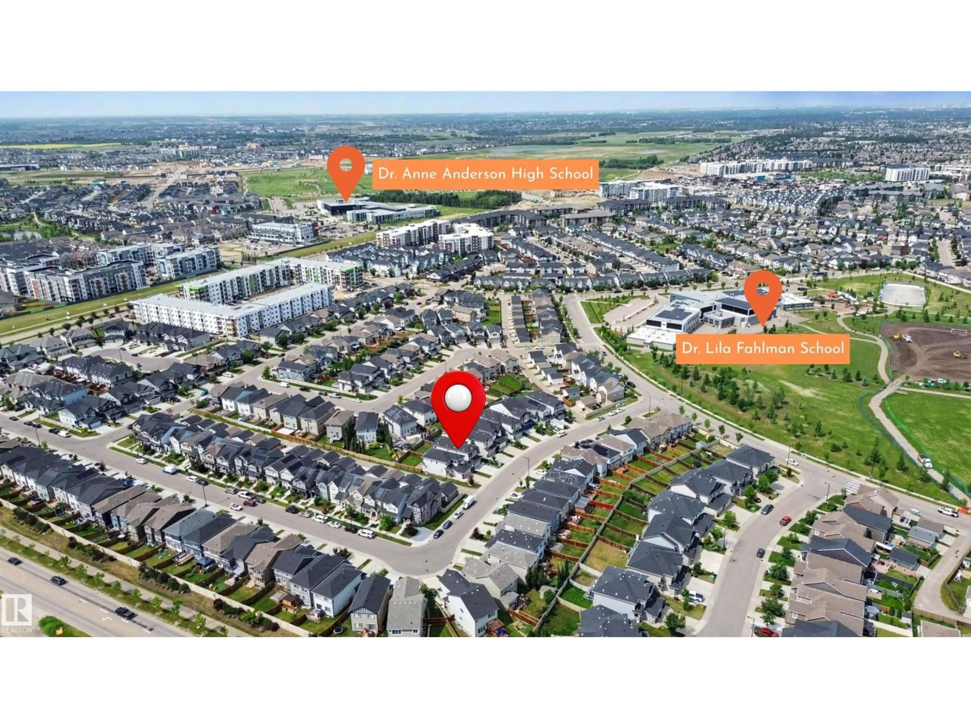 A pic from outside/outdoor area/front of a property/back of a property/a pic from drone, street for 4675 ALWOOD WY, Edmonton Alberta T6W3A3
