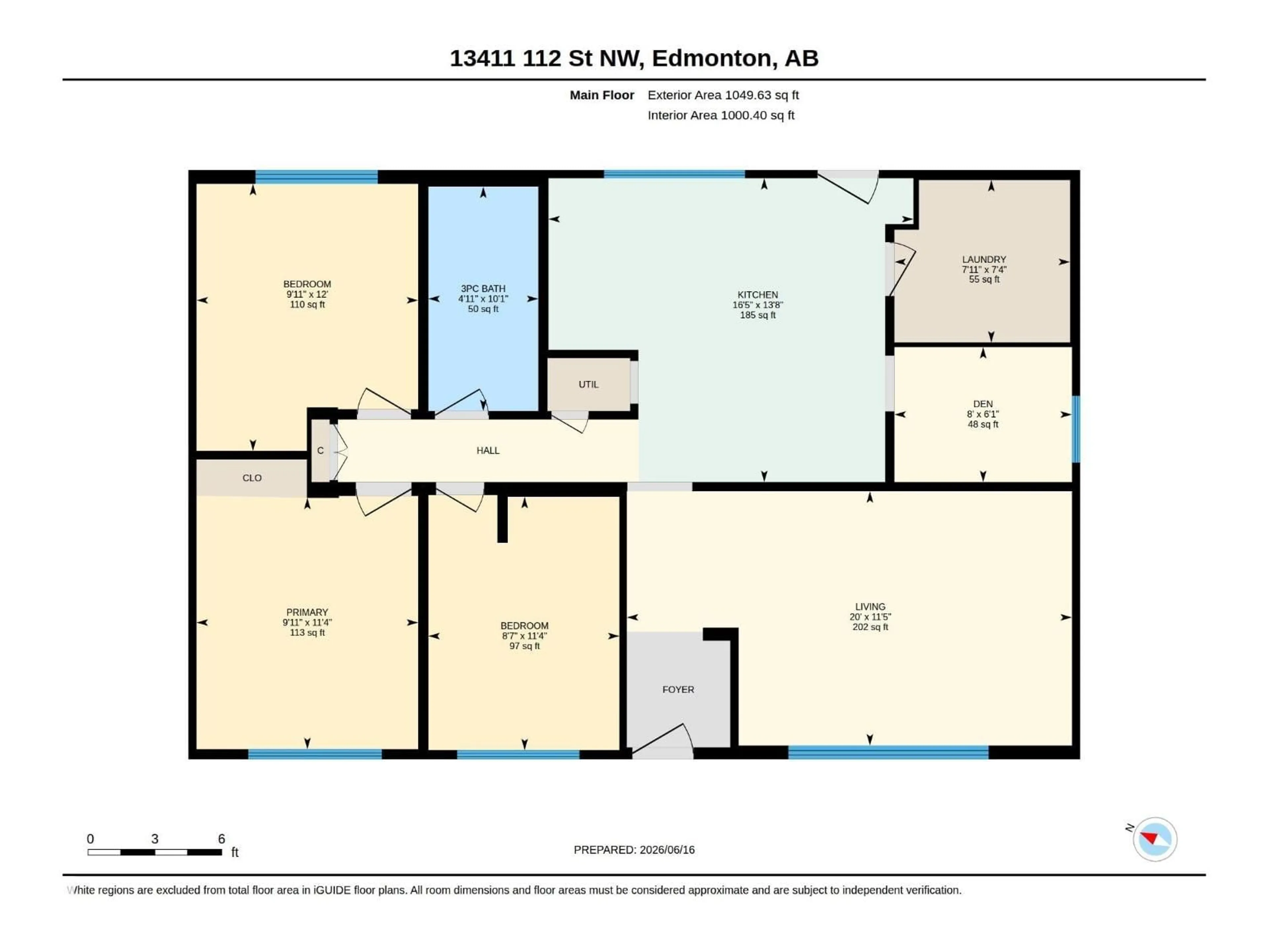 Floor plan for 13411 112 ST, Edmonton Alberta T5E5A3