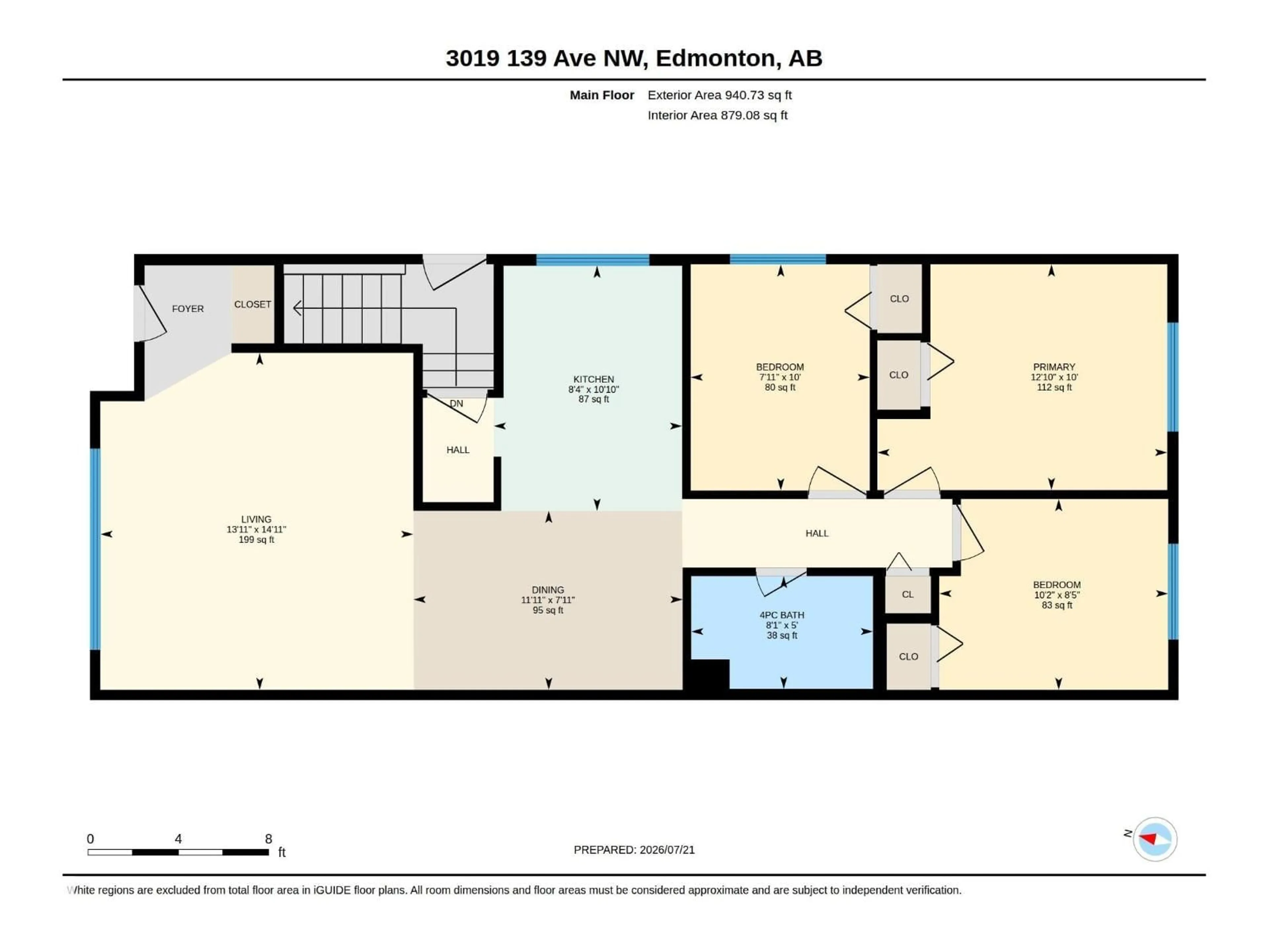Floor plan for 3019 139 AV, Edmonton Alberta T5Y1M1
