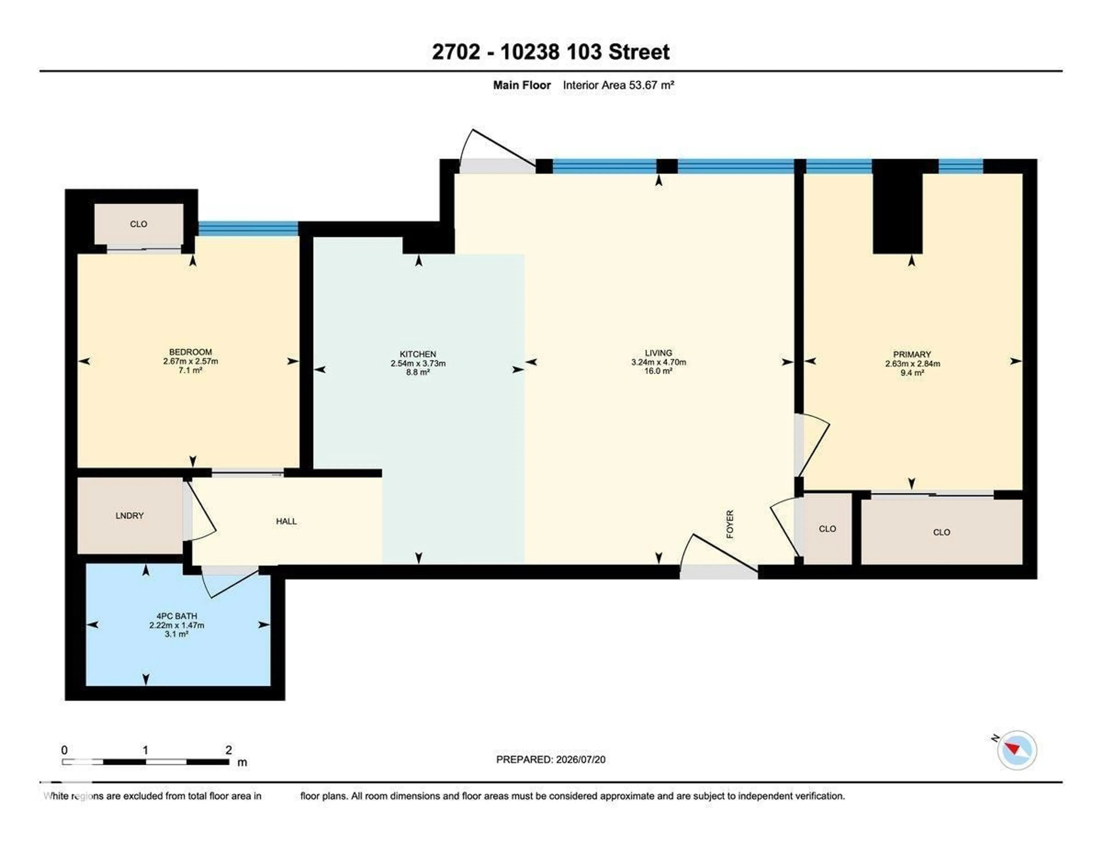 Floor plan for 10238 - 2702 103 ST, Edmonton Alberta T5J0G6