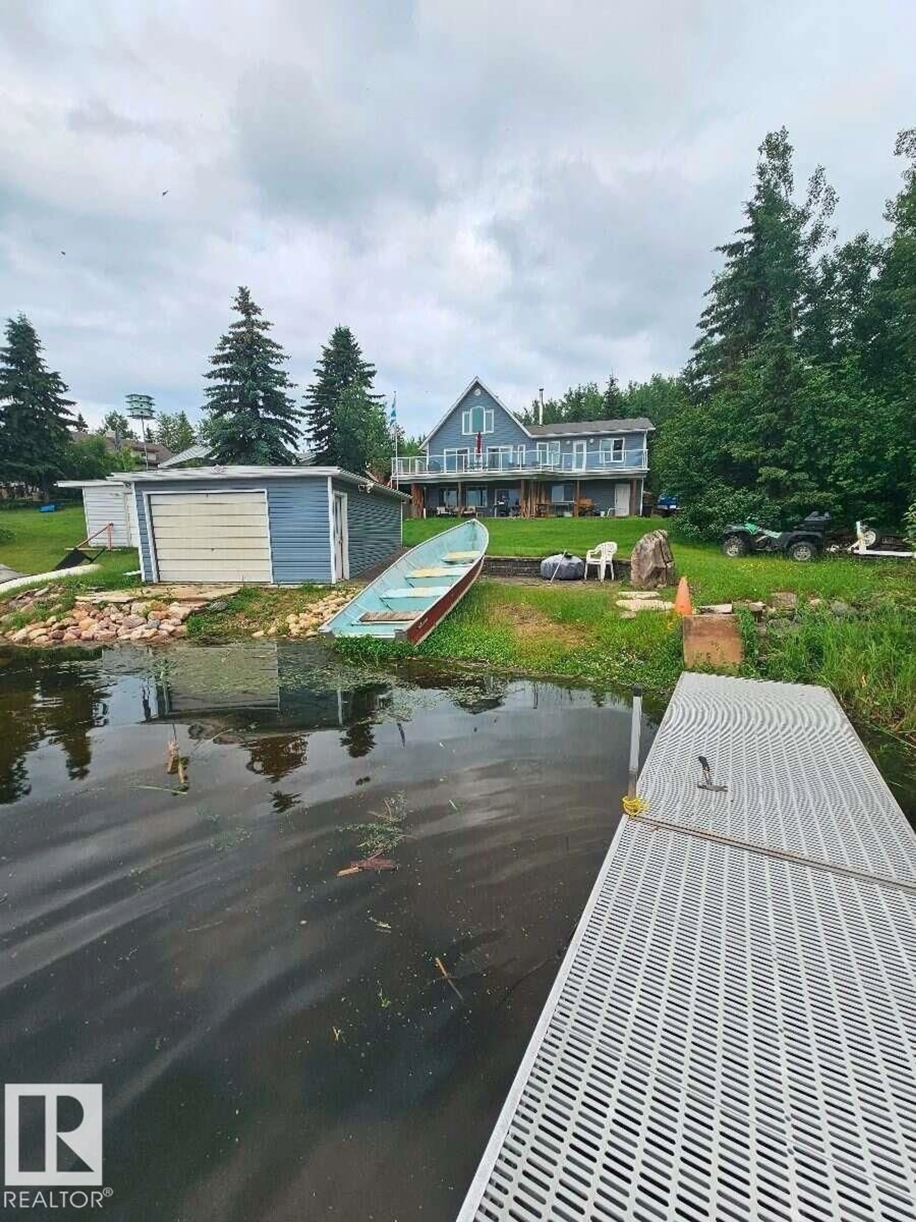 A pic from outside/outdoor area/front of a property/back of a property/a pic from drone, water/lake/river/ocean view for 57230 - 361 RANGE ROAD 25, Rural Barrhead County Alberta T0E1A0
