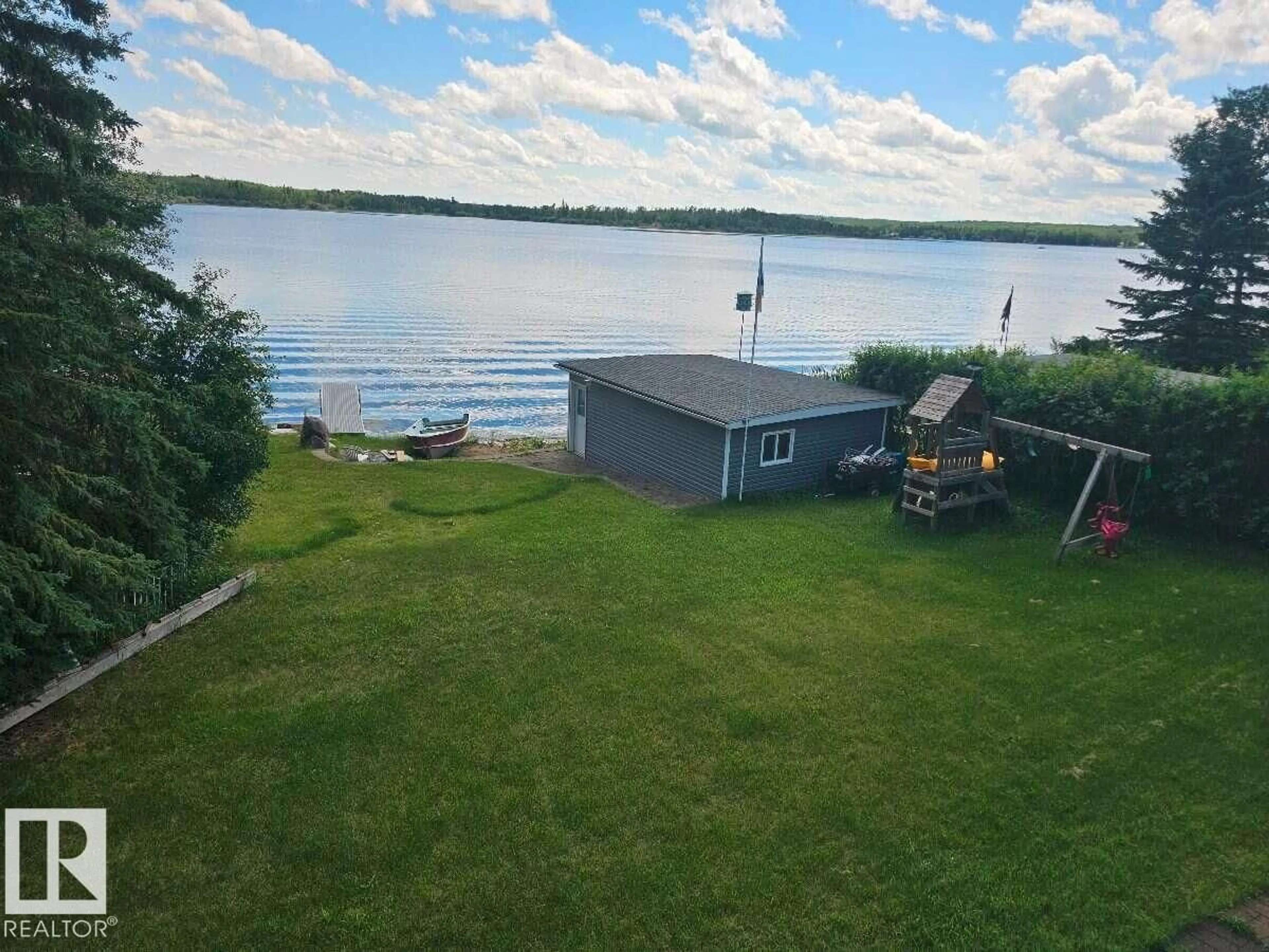 A pic from outside/outdoor area/front of a property/back of a property/a pic from drone, water/lake/river/ocean view for 57230 - 361 RANGE ROAD 25, Rural Barrhead County Alberta T0E1A0