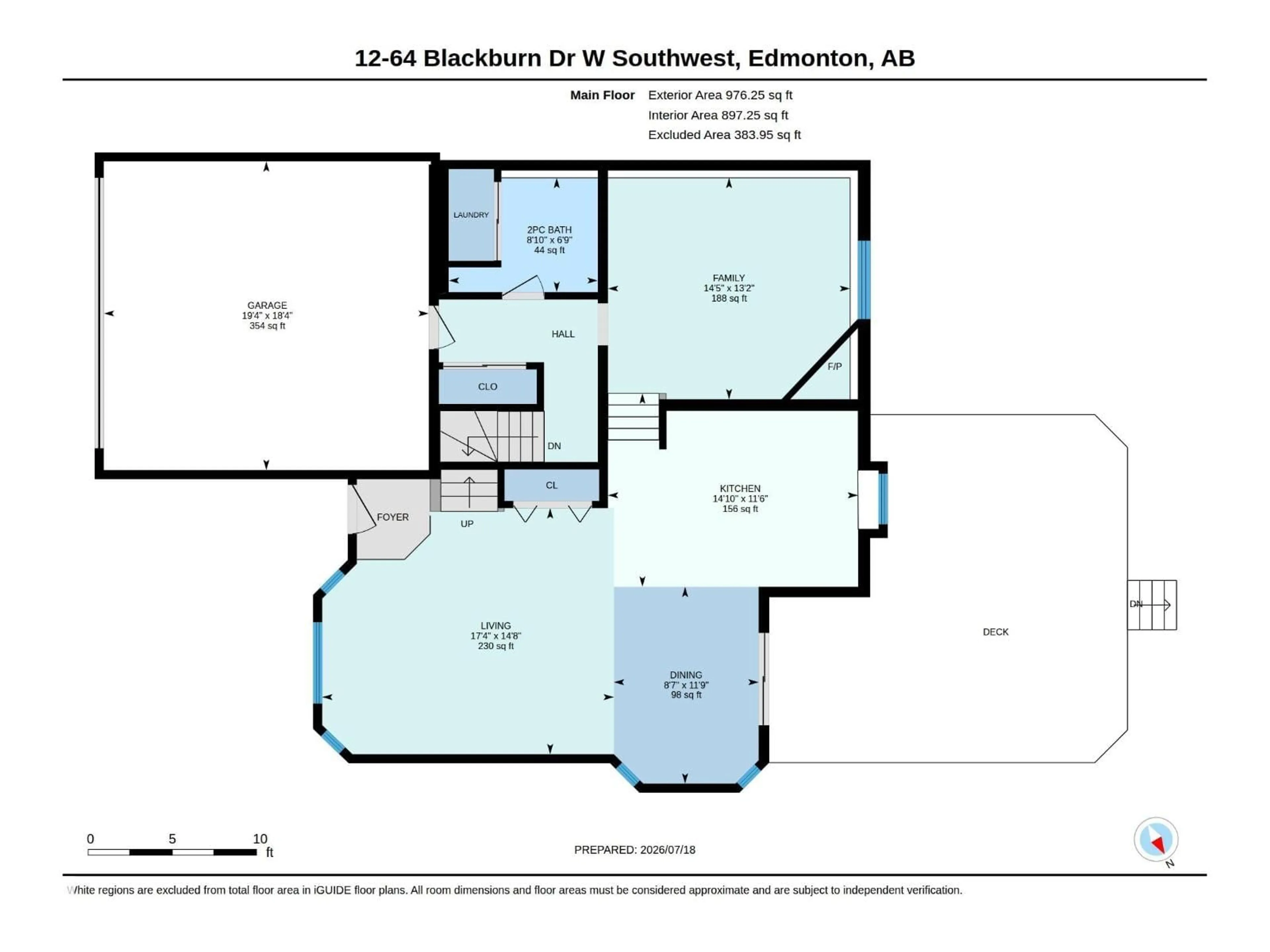 Floor plan for 64 - 12 BLACKBURN DR, Edmonton Alberta T6W1C1