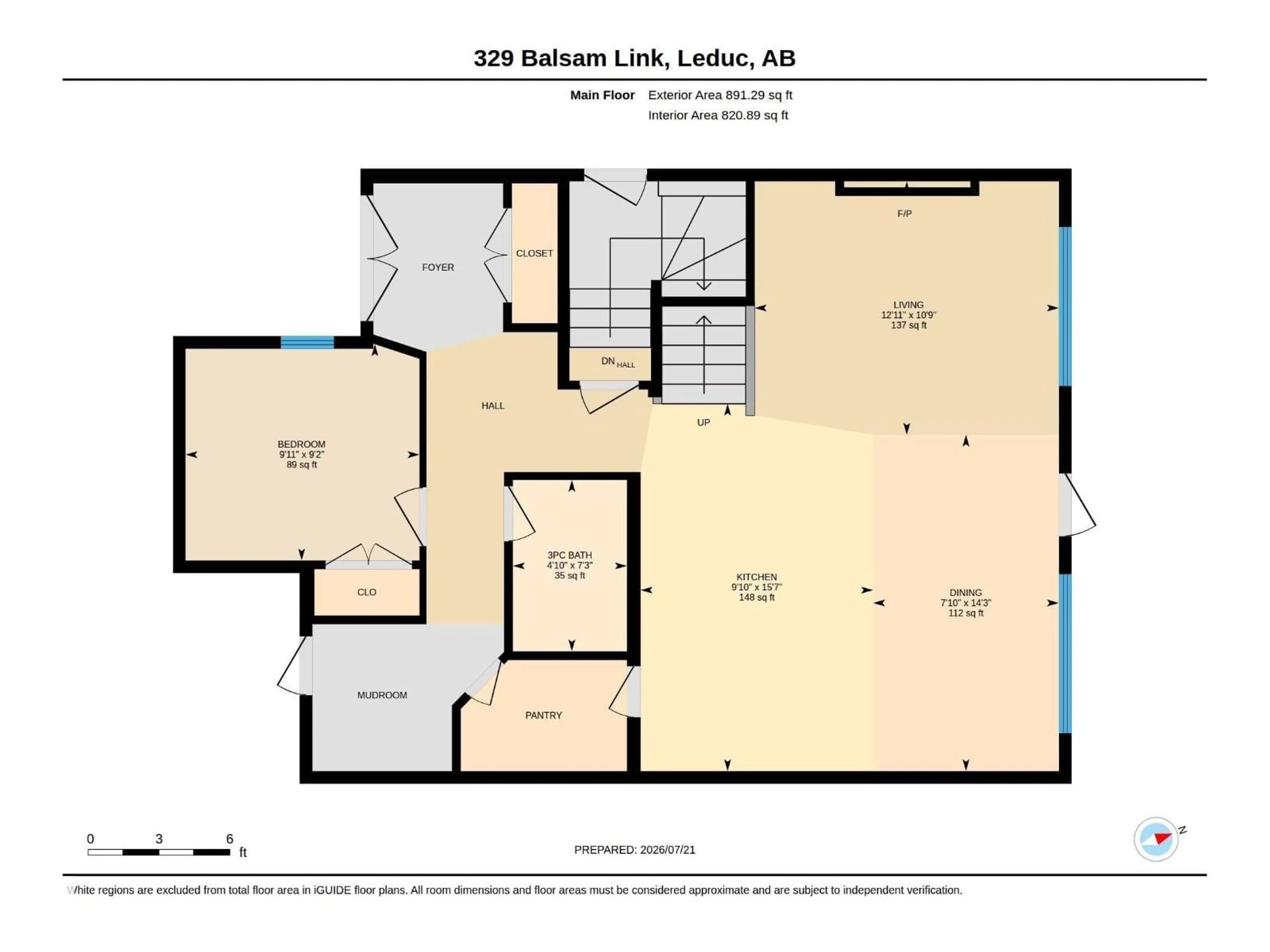 Floor plan for 329 BALSAM LI, Leduc Alberta T9E1L2