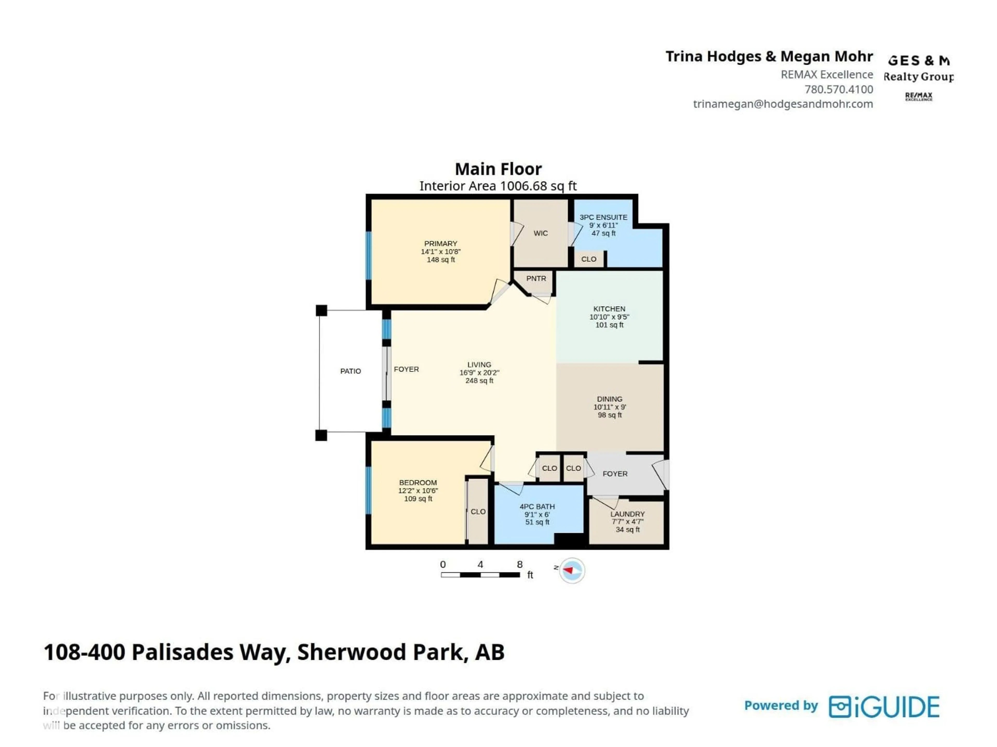 Floor plan for #108 - 400 PALISADES WY, Sherwood Park Alberta T8H0H4