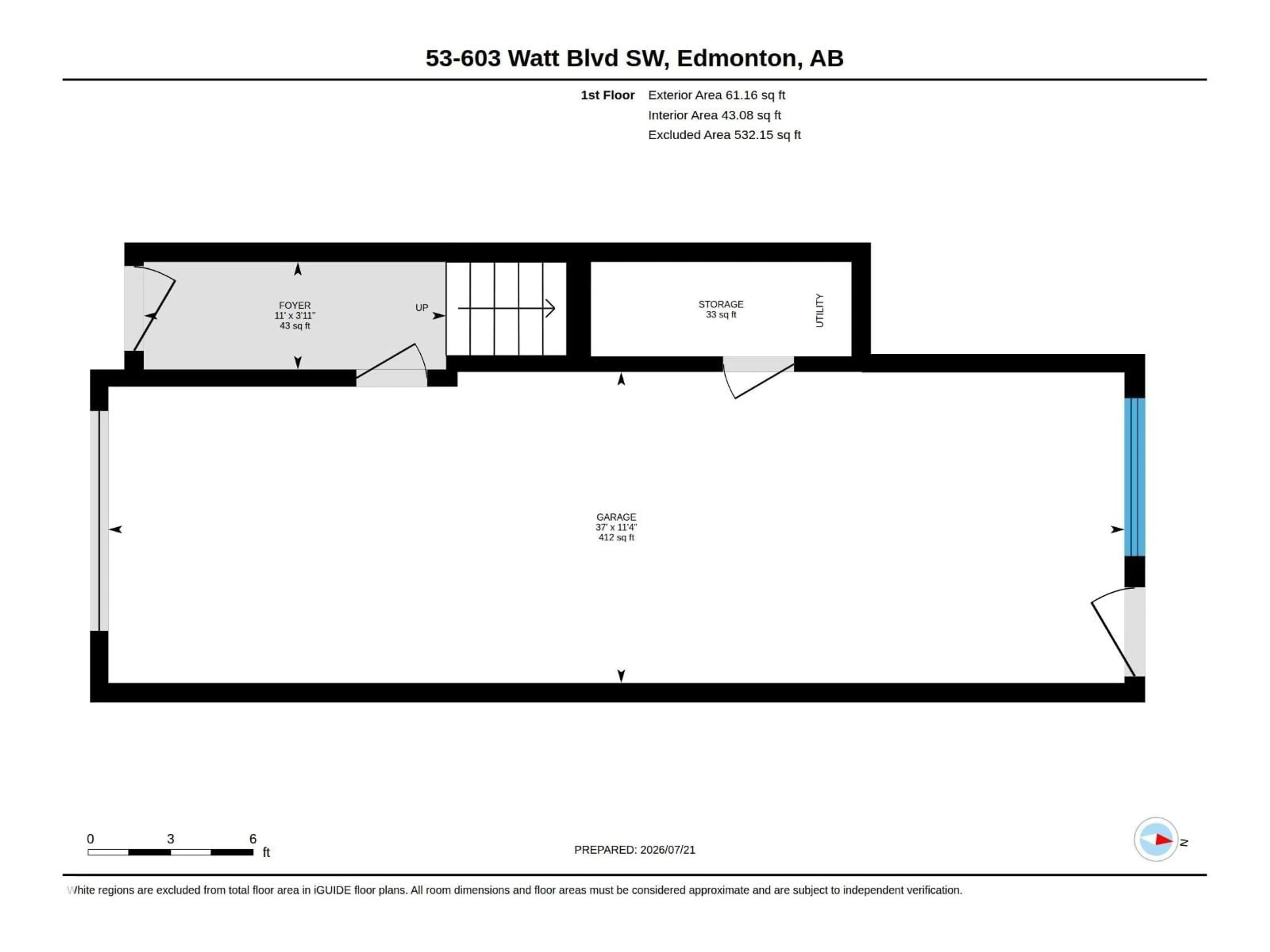 Floor plan for 53 - 603 WATT BV, Edmonton Alberta T6X0P3