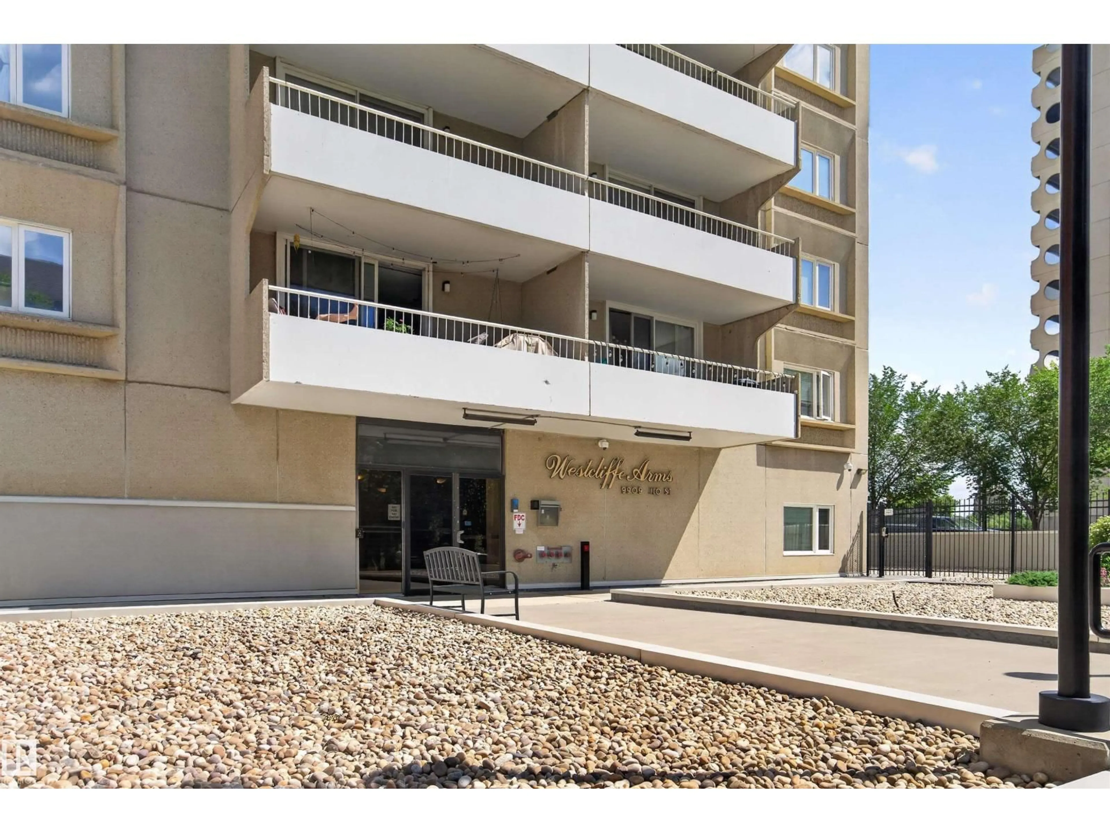 Patio, street for 703 - 9909 110 ST NW, Edmonton Alberta T5K2E5