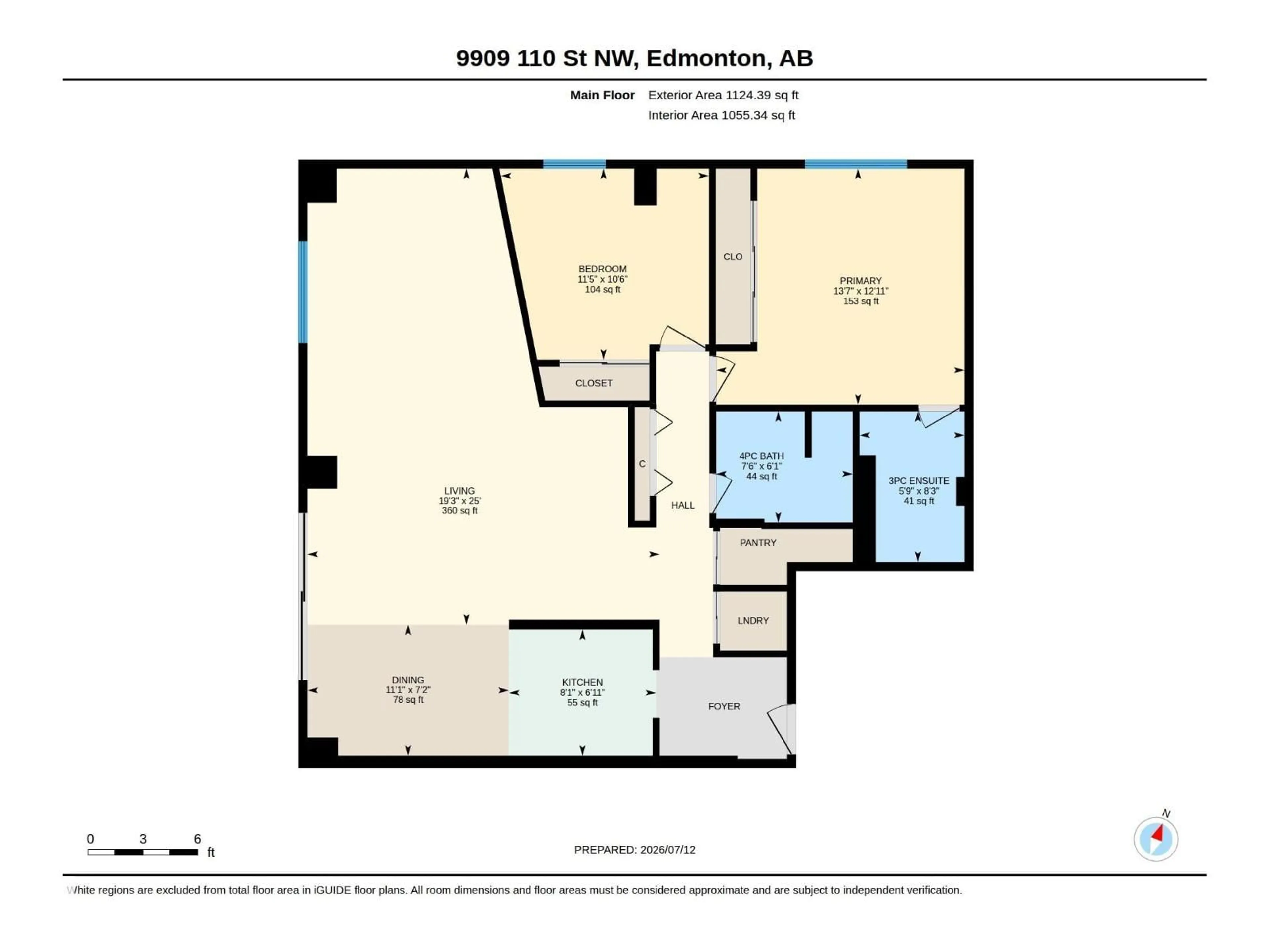 Floor plan for 703 - 9909 110 ST NW, Edmonton Alberta T5K2E5