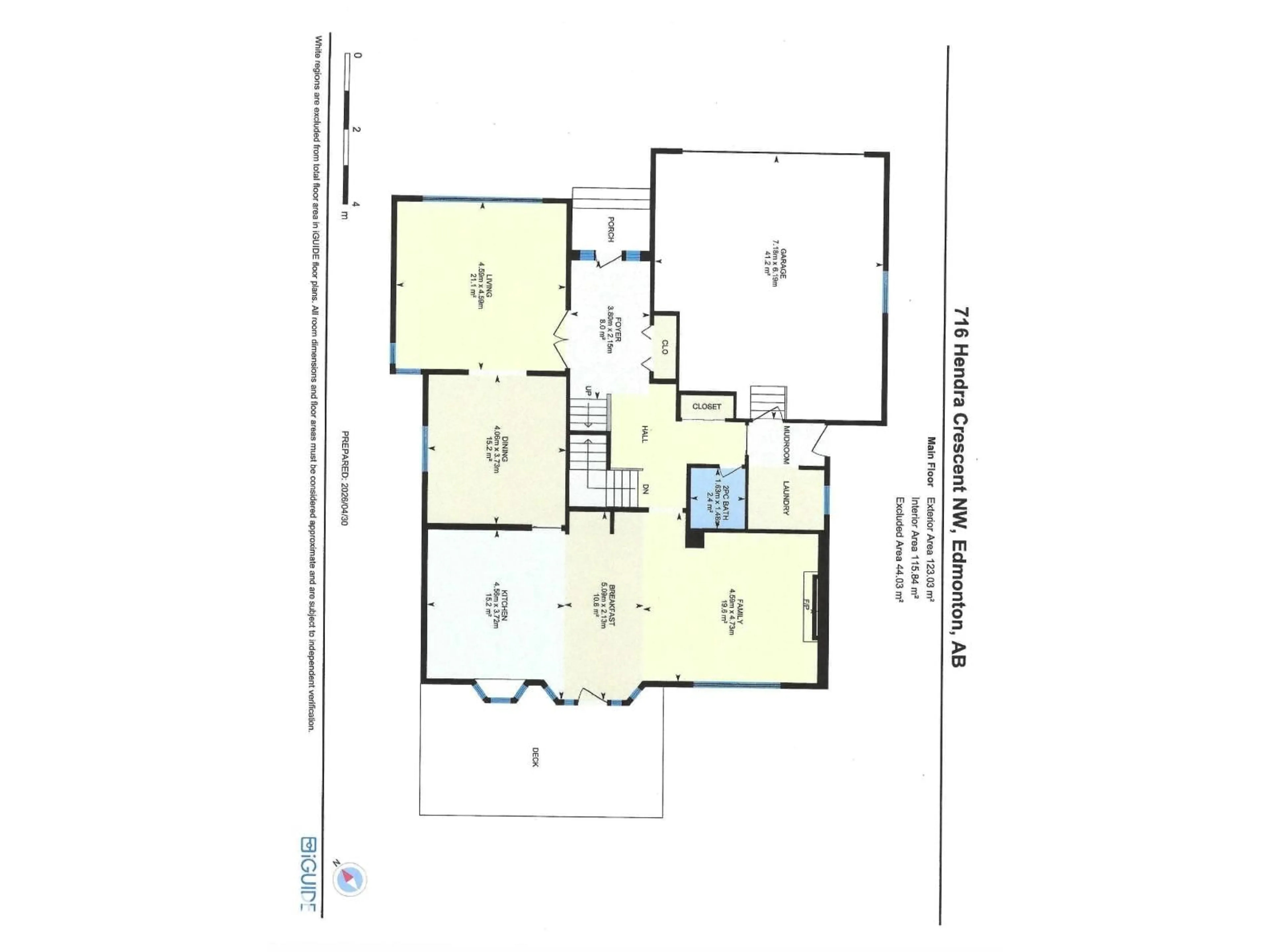 Floor plan for 716 HENDRA CR, Edmonton Alberta T6R1S6