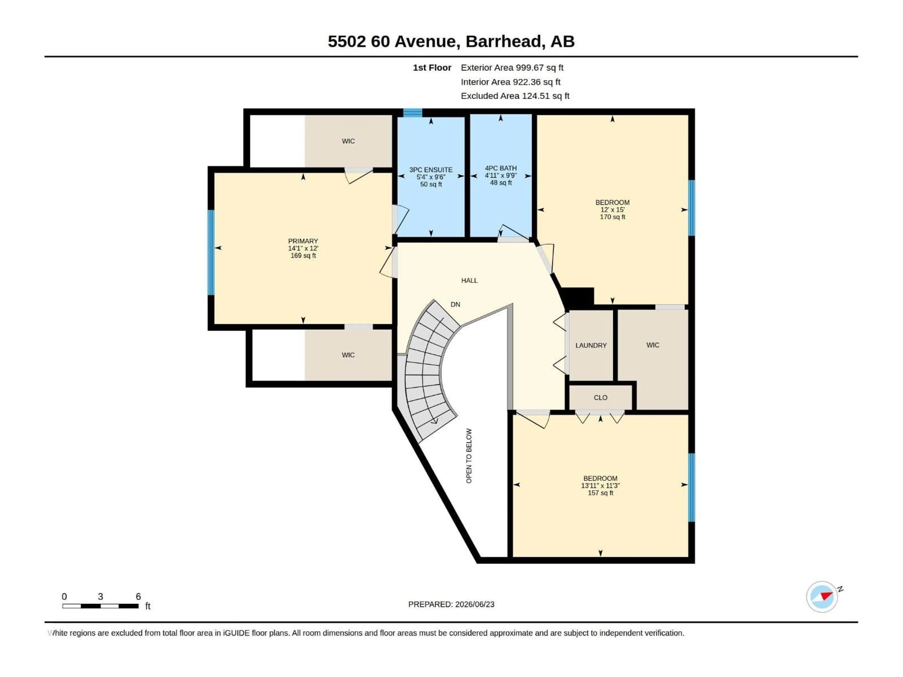 Floor plan for 5502 60 AV, Barrhead Alberta T7N1E1
