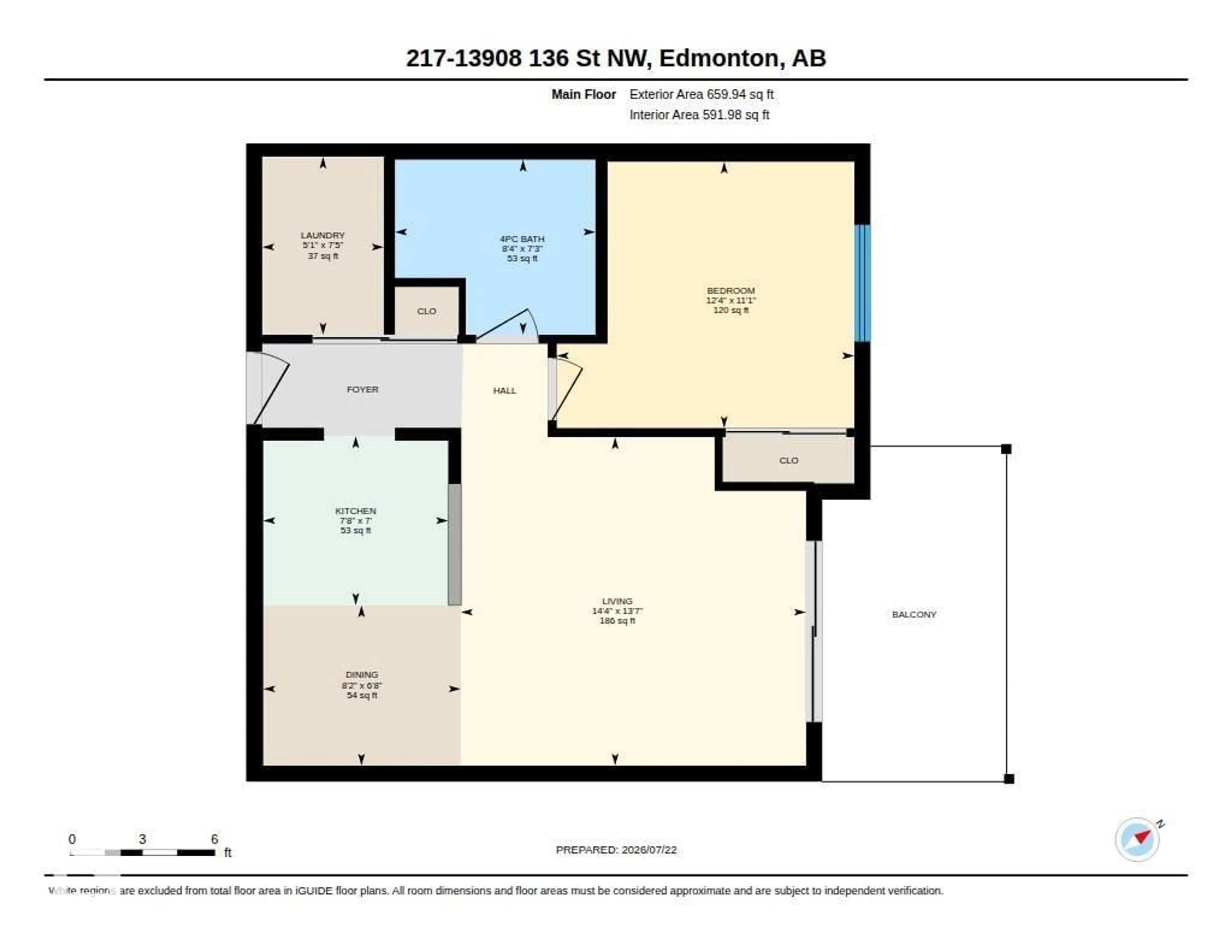 Floor plan for 217 - 13908 136 ST, Edmonton Alberta T6V1Y4