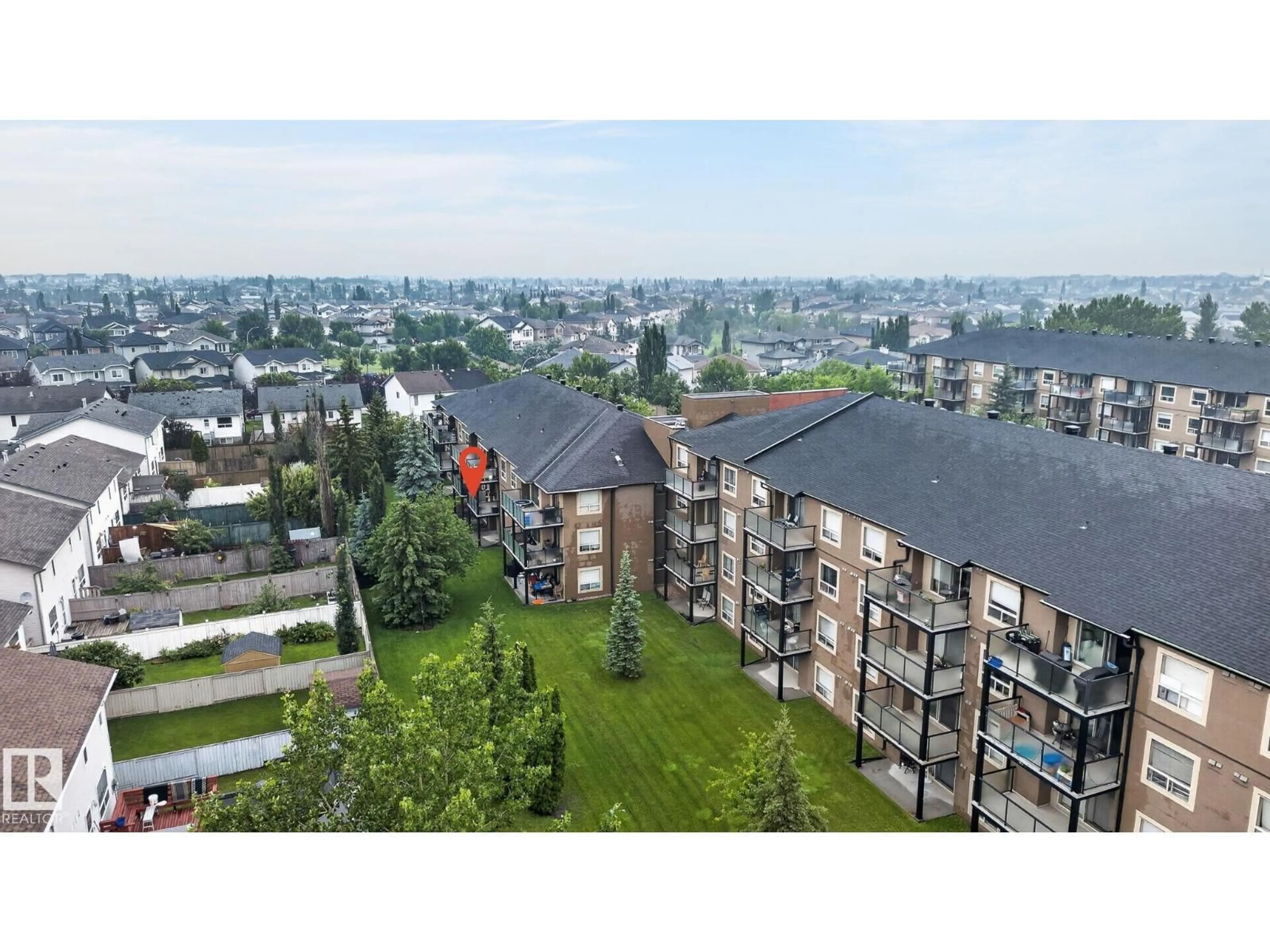A pic from outside/outdoor area/front of a property/back of a property/a pic from drone, city buildings view from balcony for 217 - 13908 136 ST, Edmonton Alberta T6V1Y4