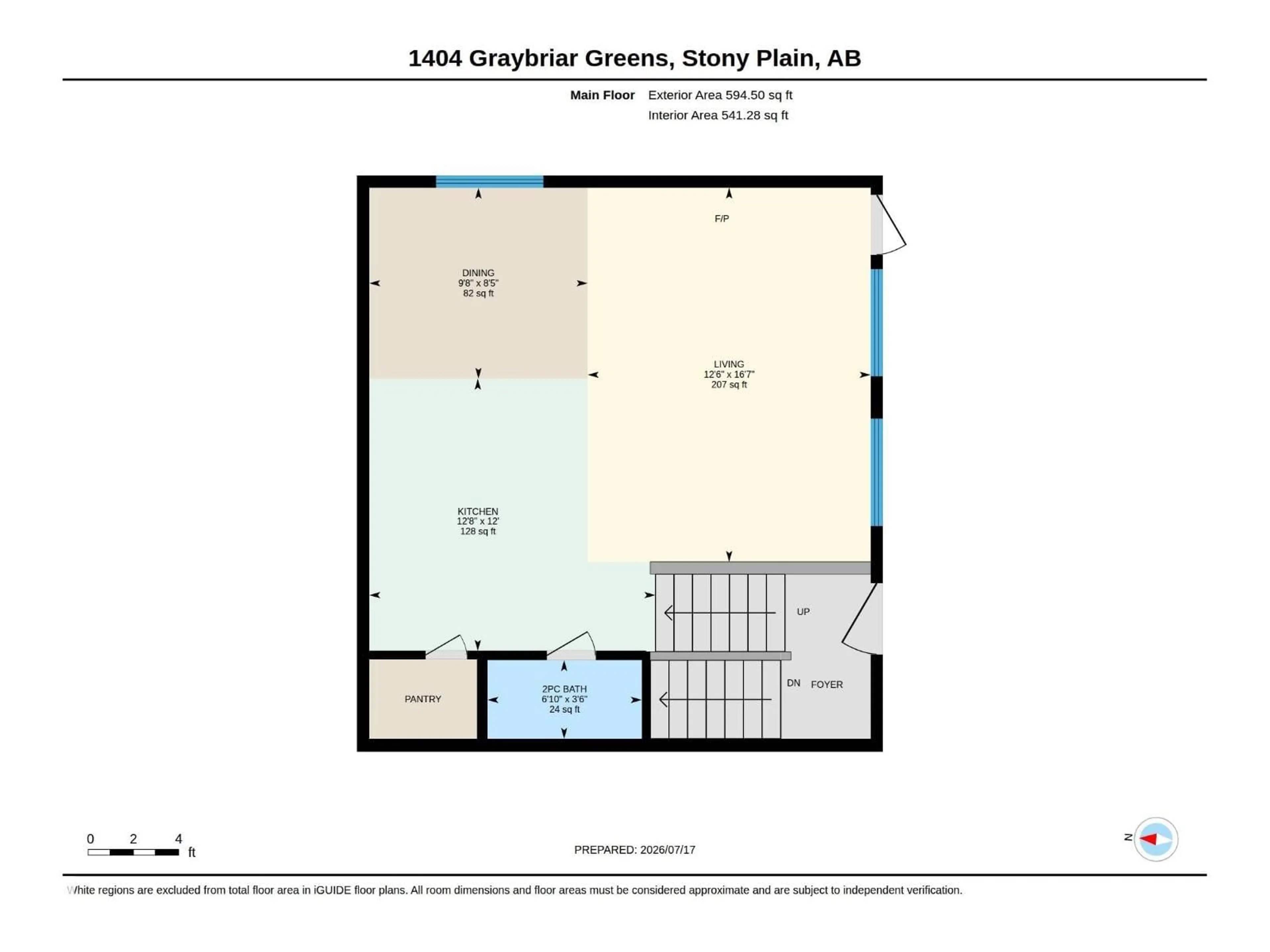 Floor plan for 1404 GRAYBRIAR GR, Stony Plain Alberta T7Z0G1
